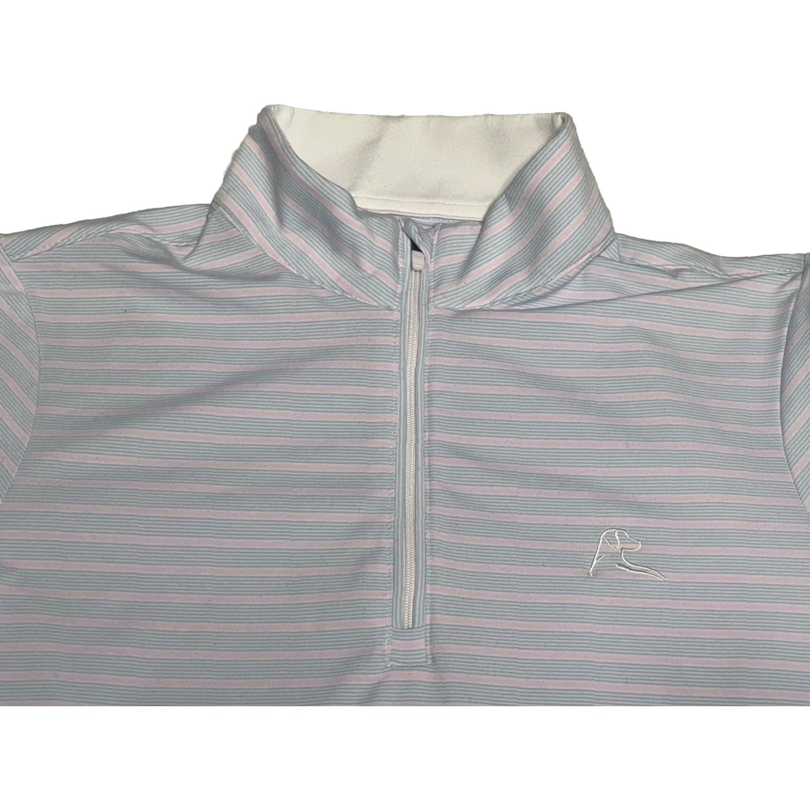 Pinko Rhoback Performance Pullover 1/4 Zip Women’s Sz Small Pink Blue Striped Size S / US 4 / IT 40 - 2 Thumbnail
