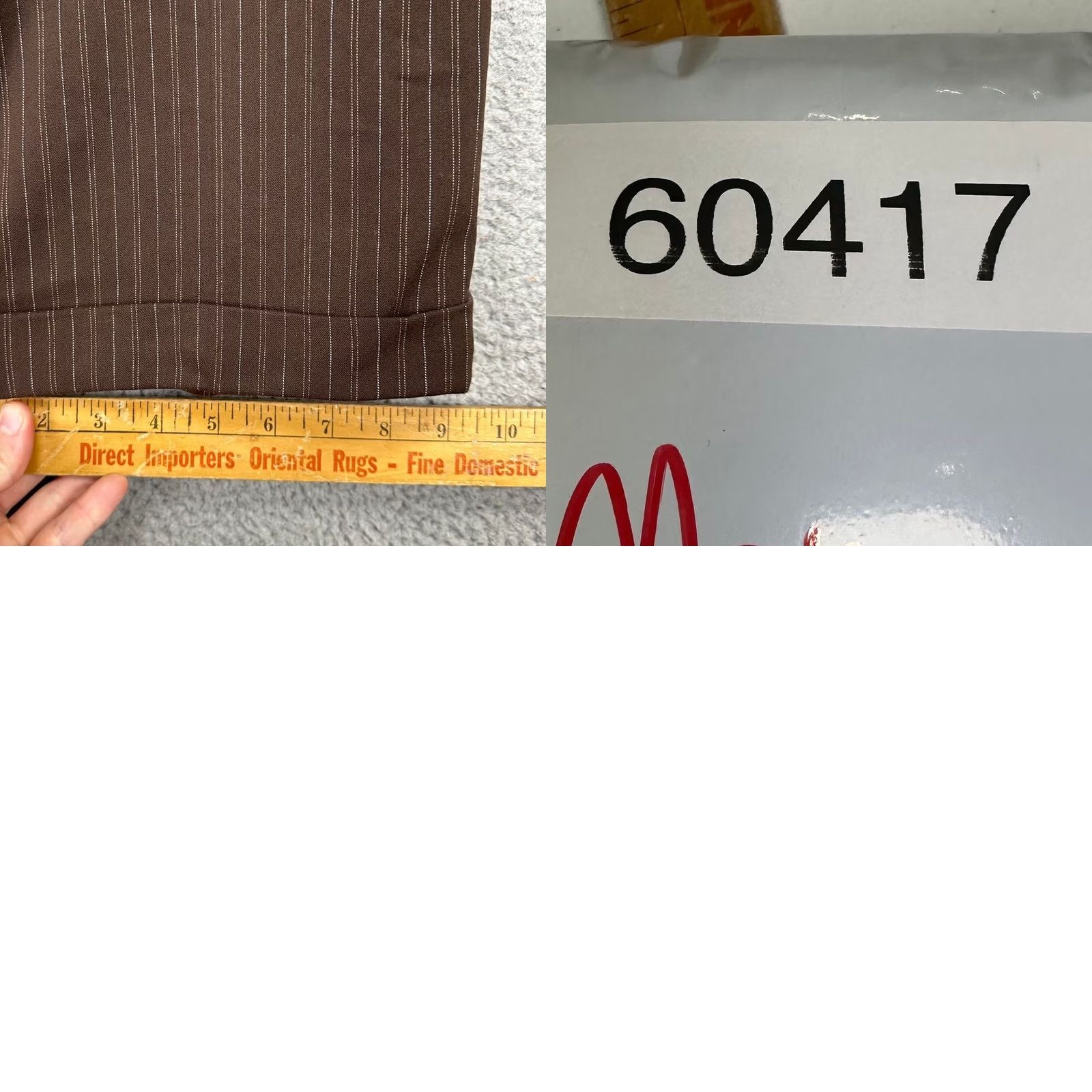 Vintage Max Studio Dress Pants Womens 8 Brown Pinstripe Capris Flat Front Stretch NEW Size 30" / US 8 / IT 44 - 8 Thumbnail