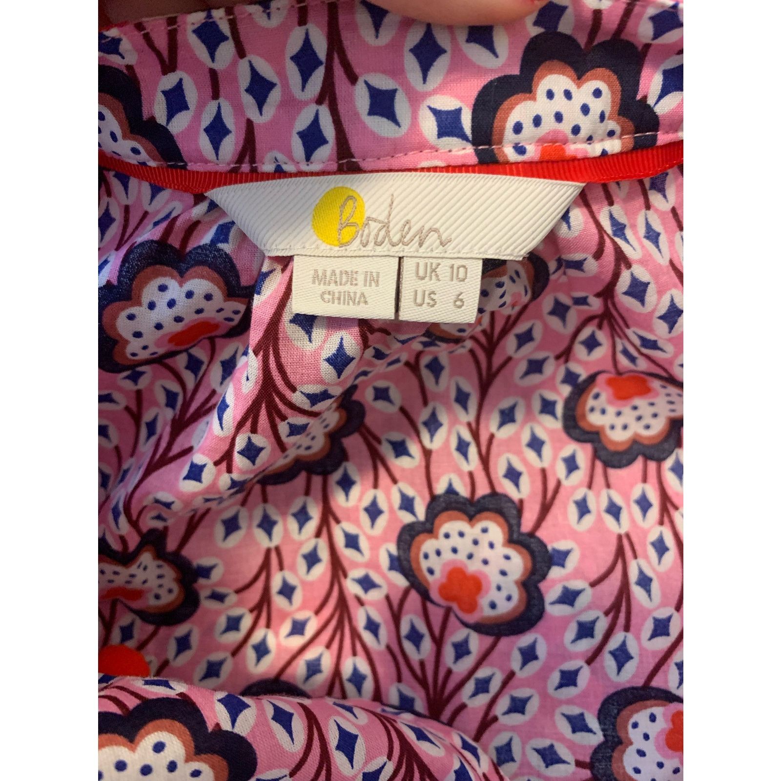Boden Boden floral short sleeves pom pom v neck tunic top size 6 Size M / US 6-8 / IT 42-44 - 3 Thumbnail