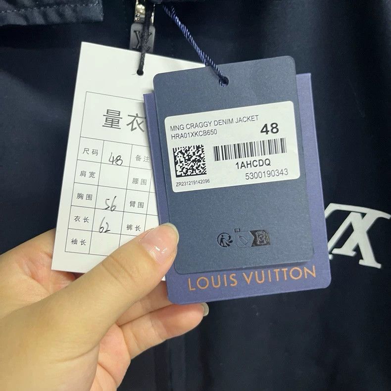 Louis Vuitton Louis Vuitton Blue Solid Graphic Printed Lapel Jacket Size US M / EU 48-50 / 2 - 2 Thumbnail