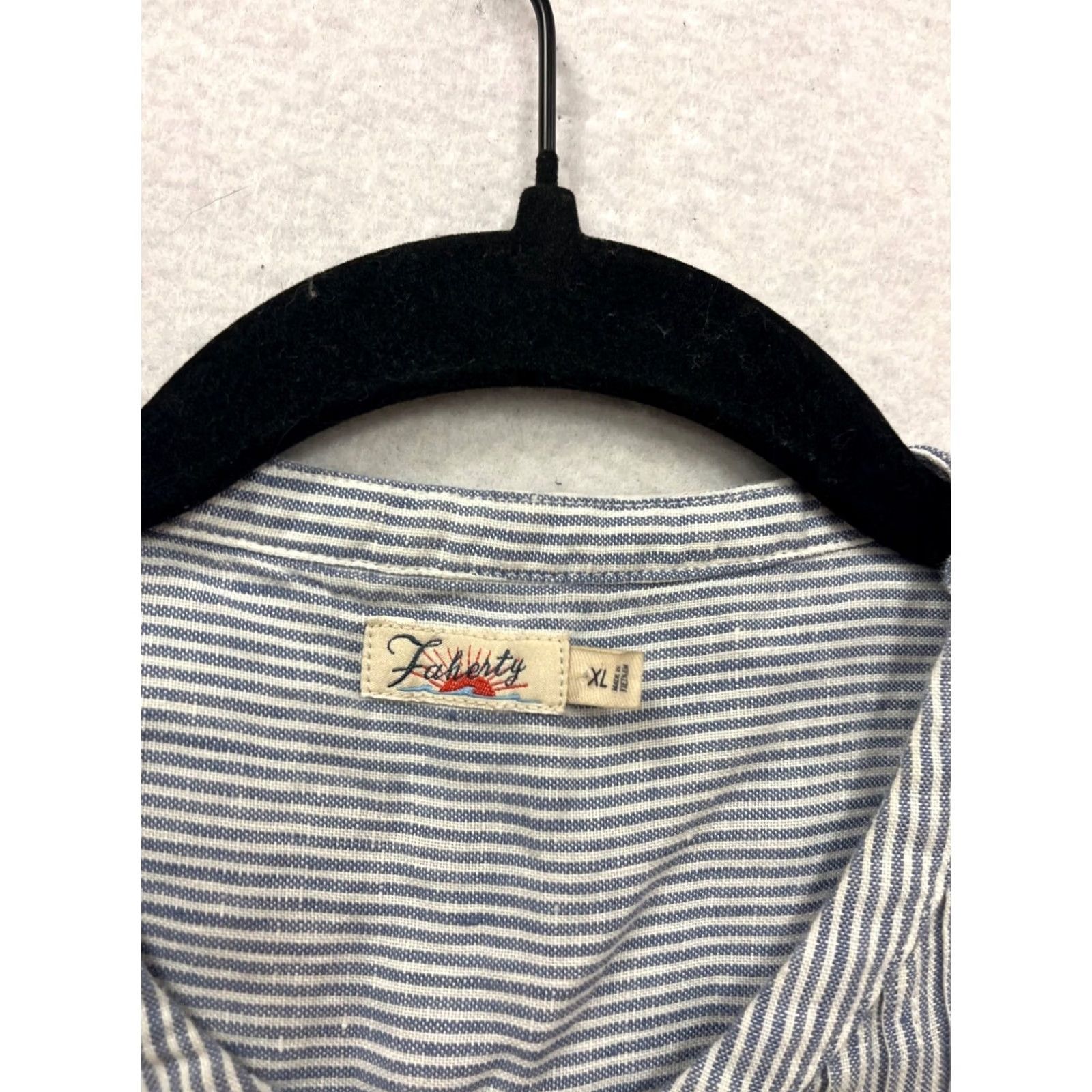 FLAX FLAX XL Sleeveless Striped Button-Front Dress Women's XL Blue Linen Woven Tank Dress Pockets Casual Summer Spring Knee Length Vintage: No Size XL / US 12-14 / IT 48-50 - 3 Thumbnail