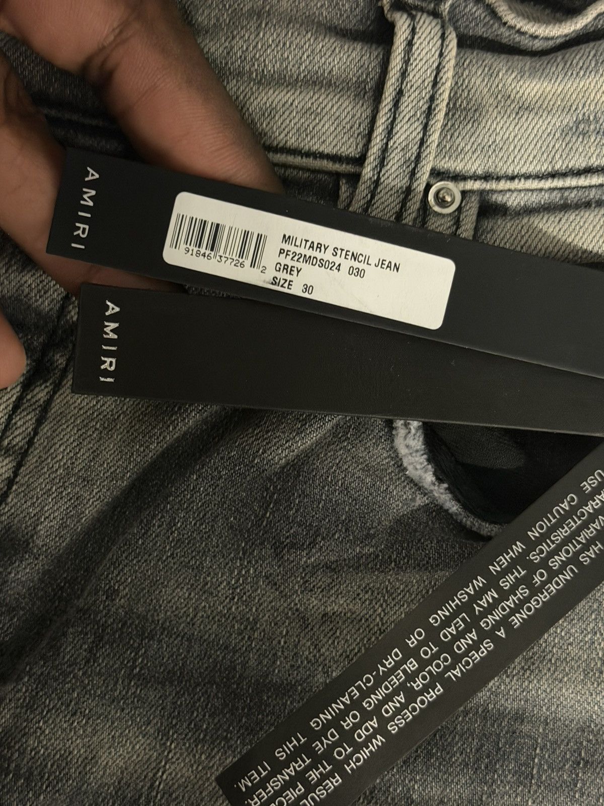 Amiri Amiri Military Stencil Jeans Grey Size US 30 / EU 46 - 5 Thumbnail