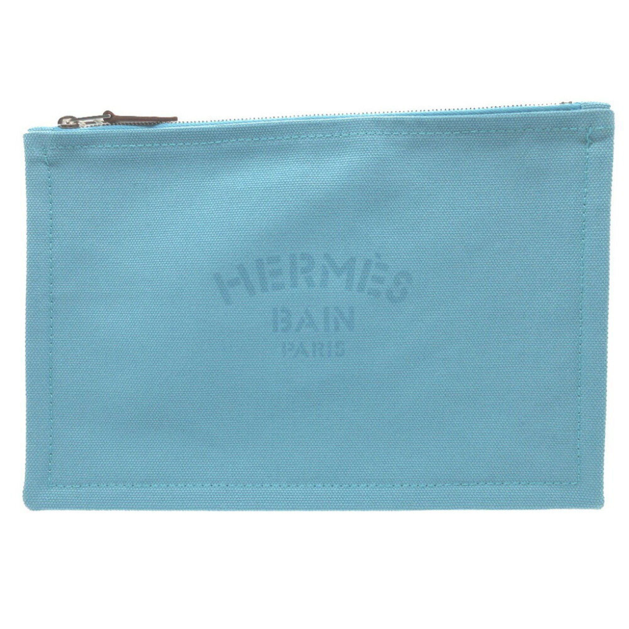 image of Hermes Yachting Gm Canvas Light Blue Pouch 0141Hermes 6A0141Bb4, Women's