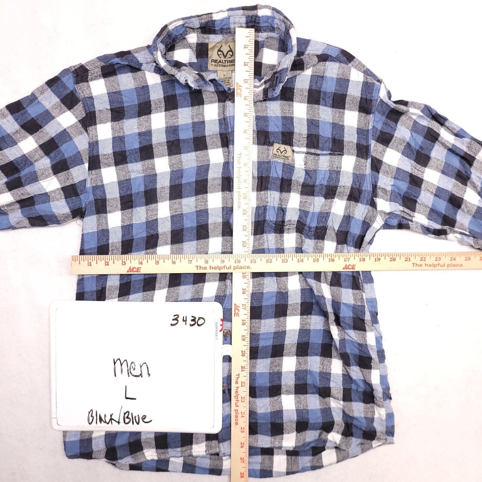 Realtree Realtree Gingham Flannel Shirt Mens Size Large L Blue Black Size US L / EU 52-54 / 3 - 6 Thumbnail
