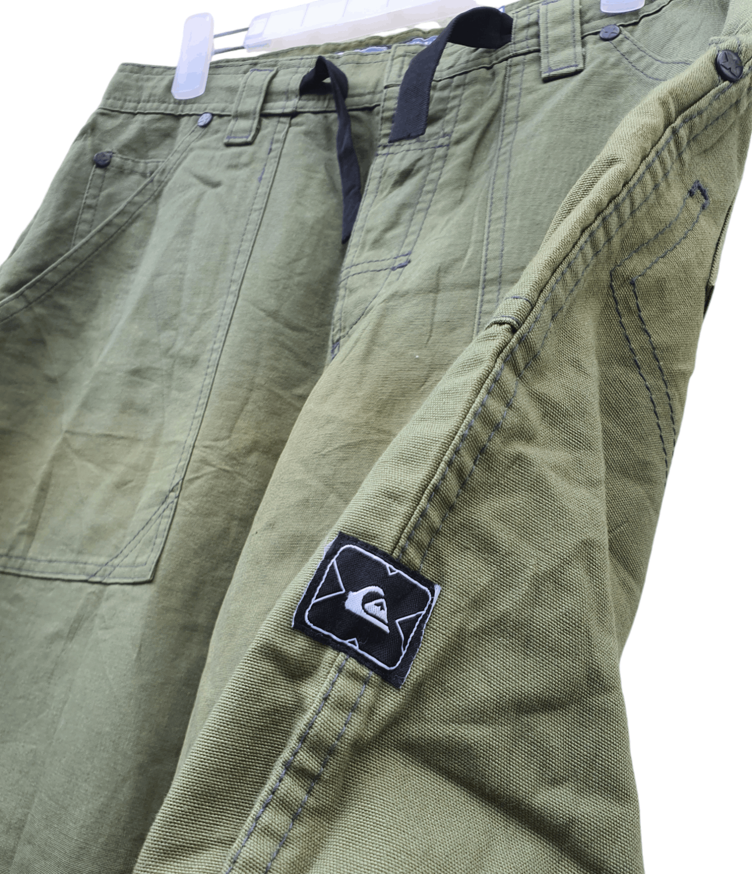 Quiksilver × Vintage 🔥 Vintage 90s QUIKSILVER Olive Green Sun Faded Pants Size US 34 / EU 50 - 6 Thumbnail