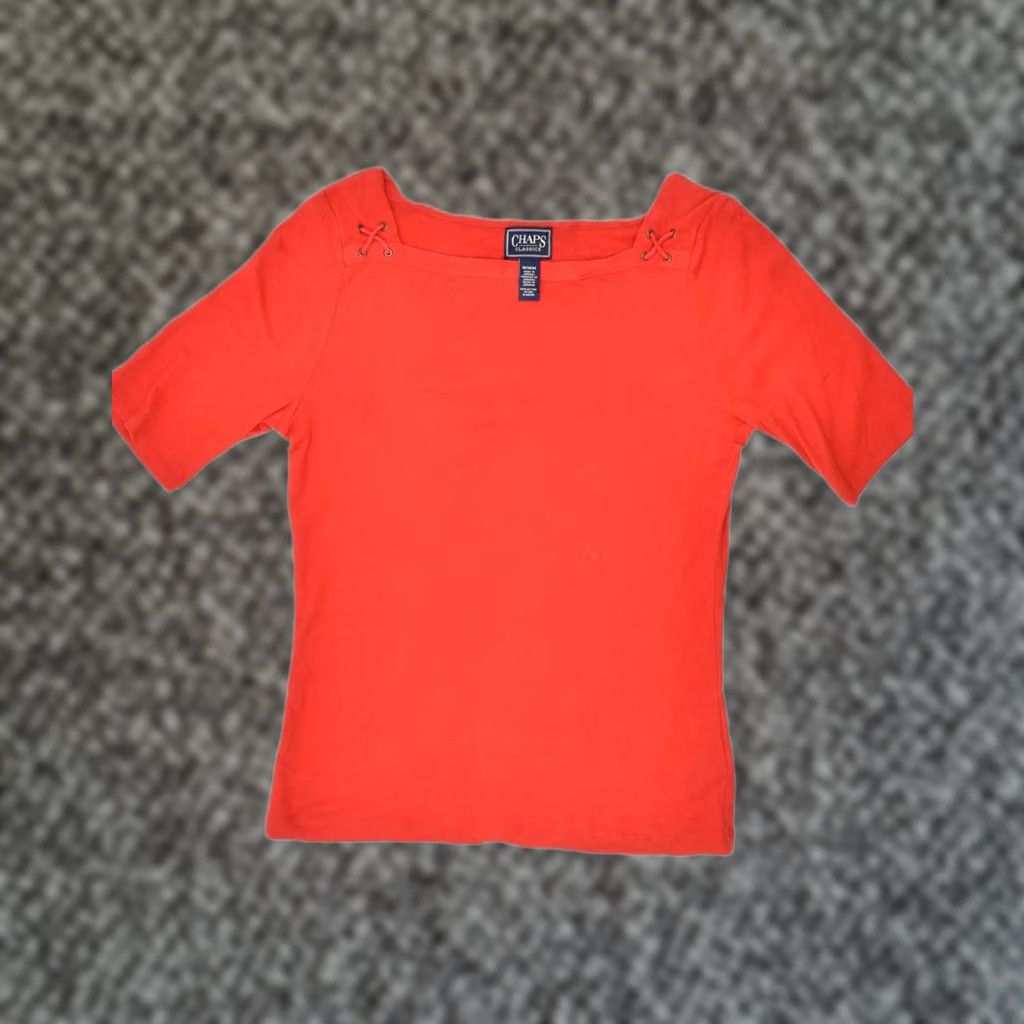 Chaps CHAPS Womens T-Shirt Top Red Cotton Medium UK 12 Size M / US 6-8 / IT 42-44 - 1 Thumbnail