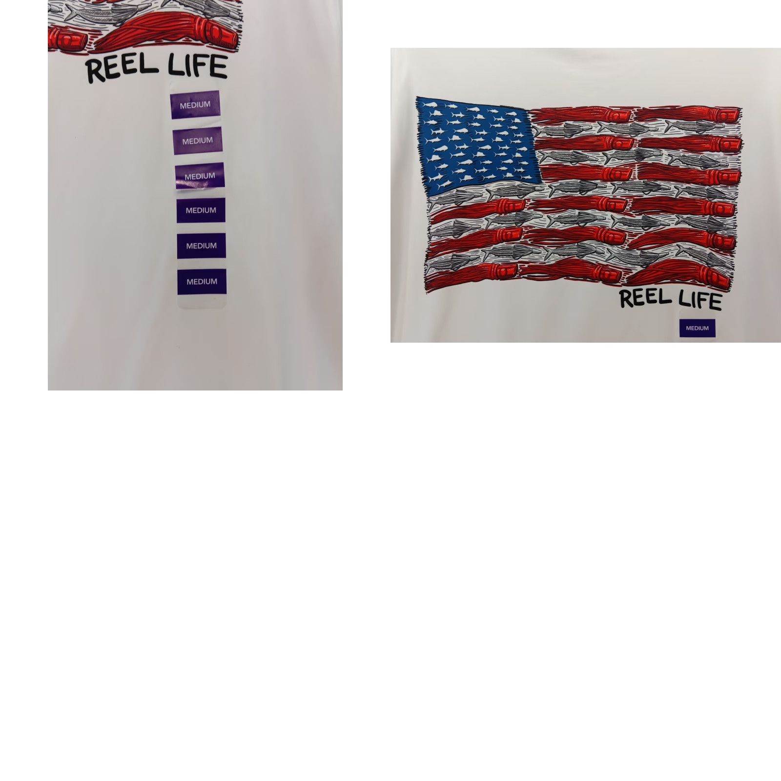 Alife NWT Reel Life Men's Long Sleeve Jax Beach UV Protective Shirt SZ M American Flag Shirt Size US M / EU 48-50 / 2 - 8 Thumbnail
