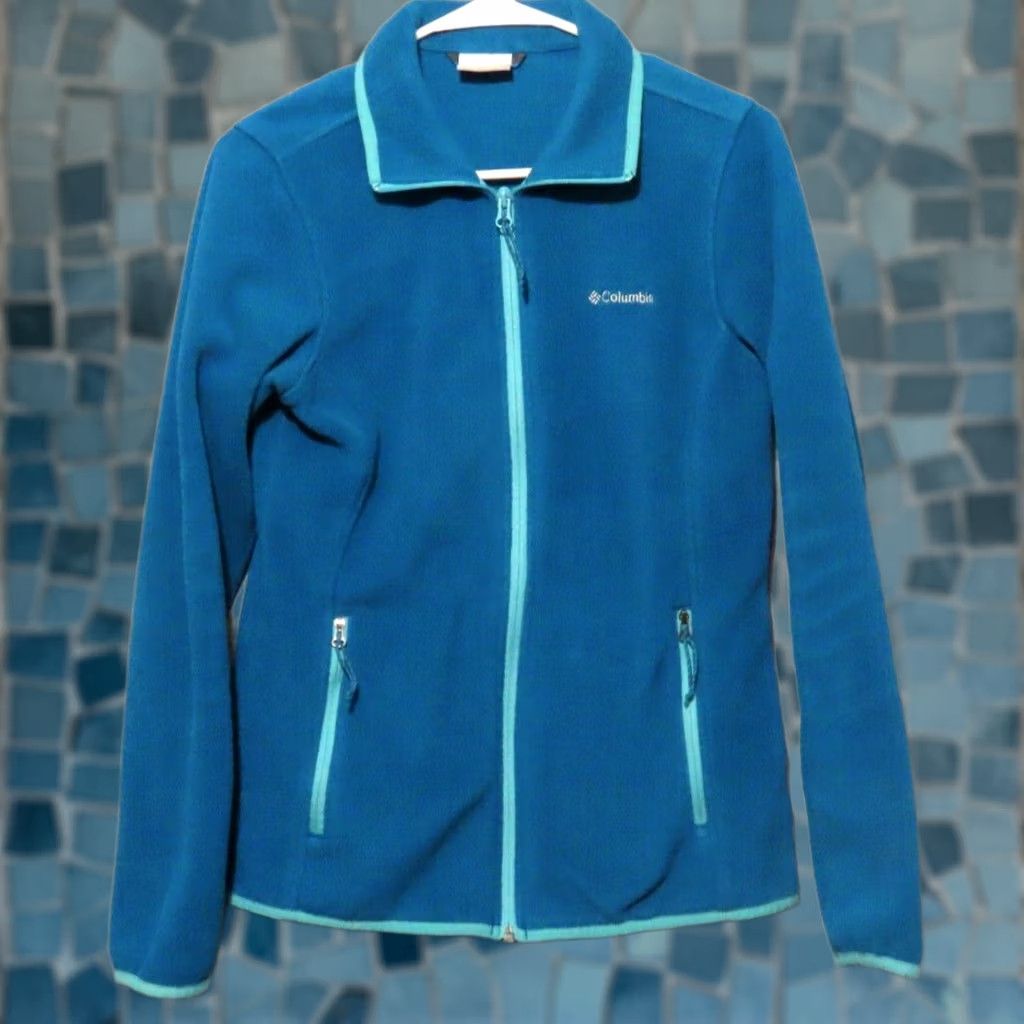 Altea Columbia Women’s S Teal Full Zip Fleece Jacket, Jacket, Women, Small, Teal, Full Zip, Polyester Fleece, Basic Style Size S / US 4 / IT 40 - 1 Thumbnail