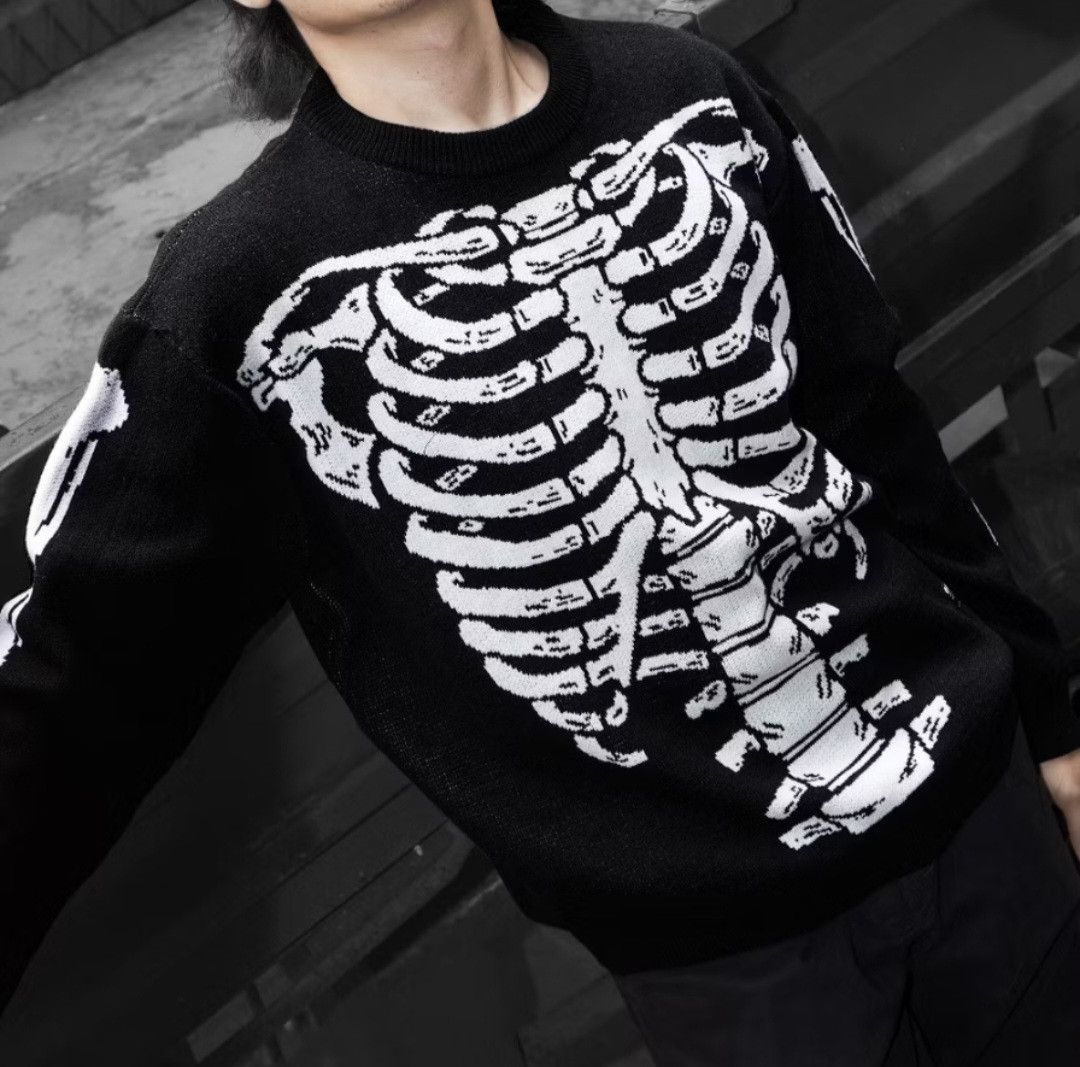 Japanese Brand Kimimara black colour skull Japanese knitwear sweater Size US L / EU 52-54 / 3 - 5 Thumbnail