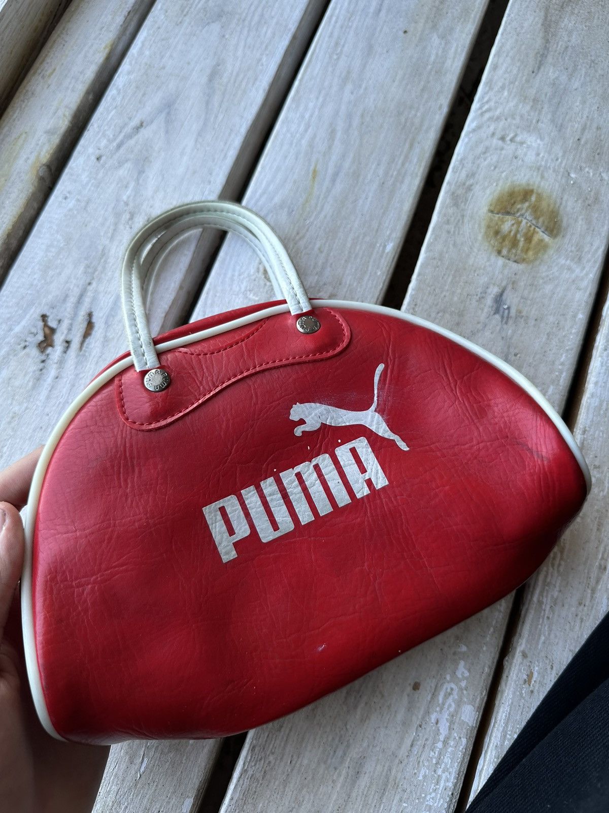 Puma × Vintage ❗️Vintage Puma Leather Mini Bag AVANT GARDE y2k big logo Size ONE SIZE - 7 Thumbnail