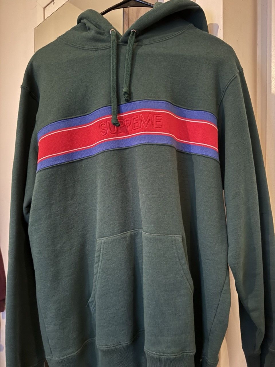 Supreme Supreme Chest Stripe Logo Hooded Sweatshirt | Grailed