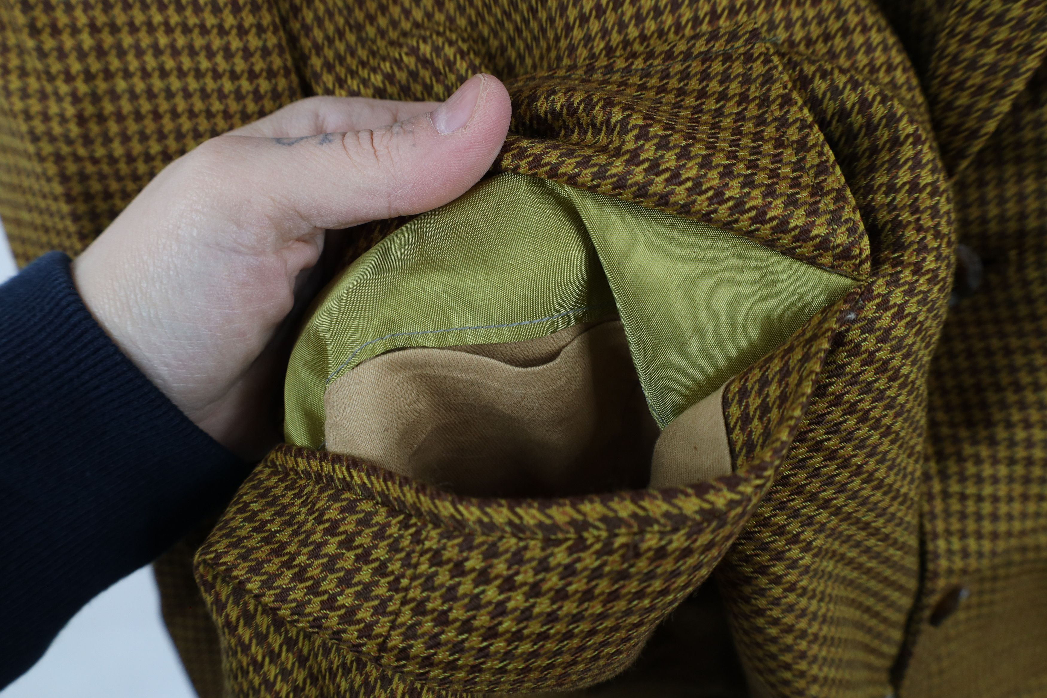 Vintage Vintage 60s Rockabilly Gabardine Houndstooth Blazer Jacket Size US L / EU 52-54 / 3 - 5 Thumbnail