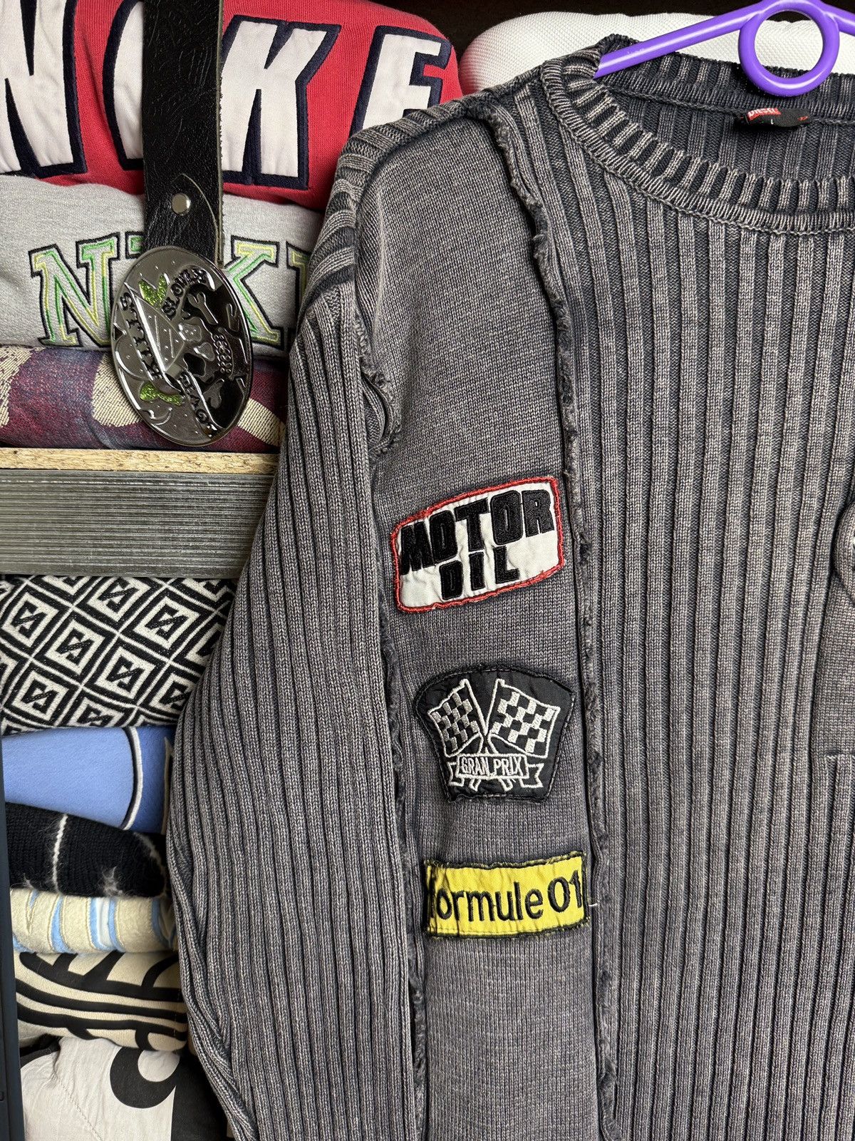 Diesel Crazy Japan Diesel Style Faded Rib Striped Knit Sweater Y2K Size US L / EU 52-54 / 3 - 5 Thumbnail