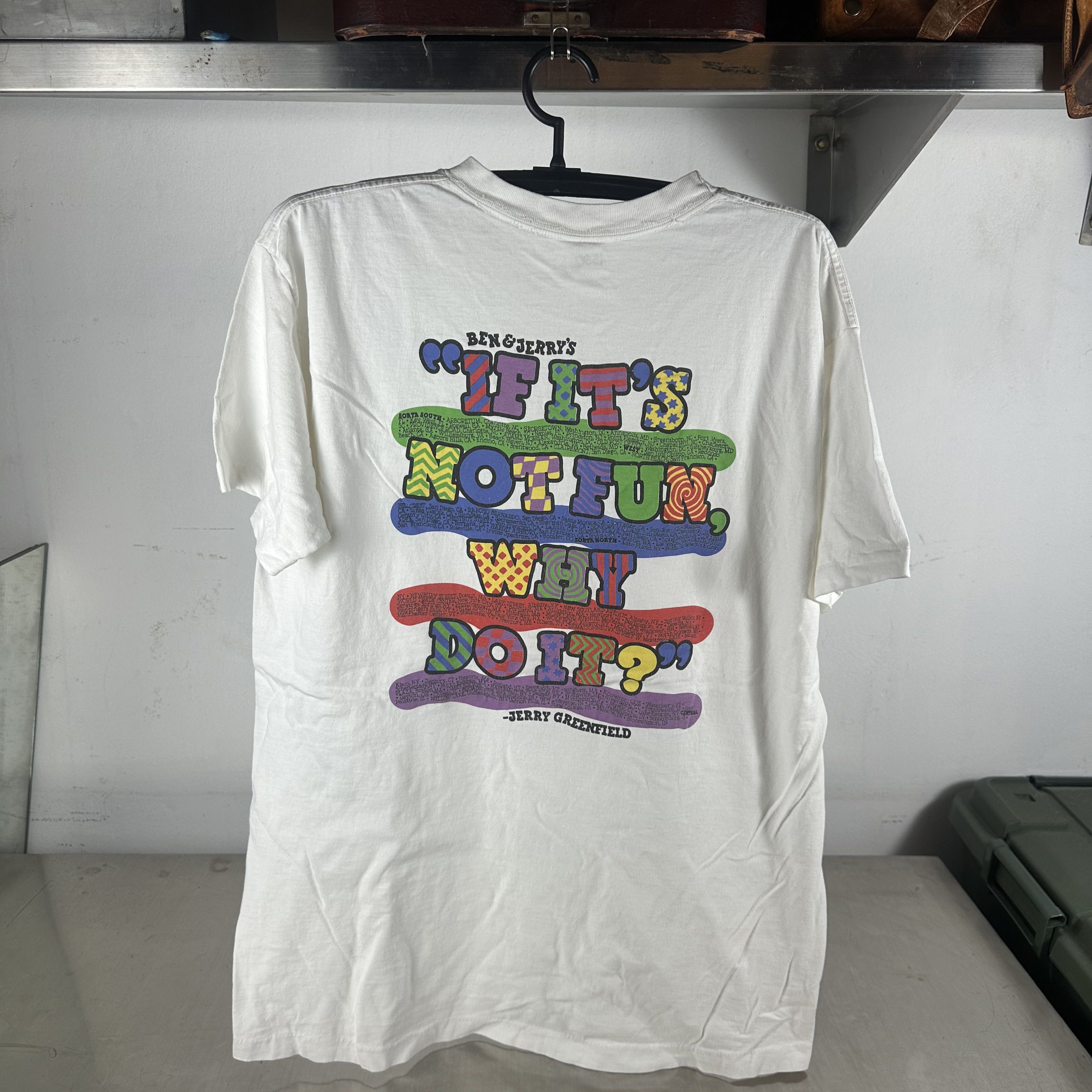 Vintage 90s Ben & Jerry's Ice Cream If It's Not Fun Why Do It Tee Size US XL / EU 56 / 4 - 1 Thumbnail