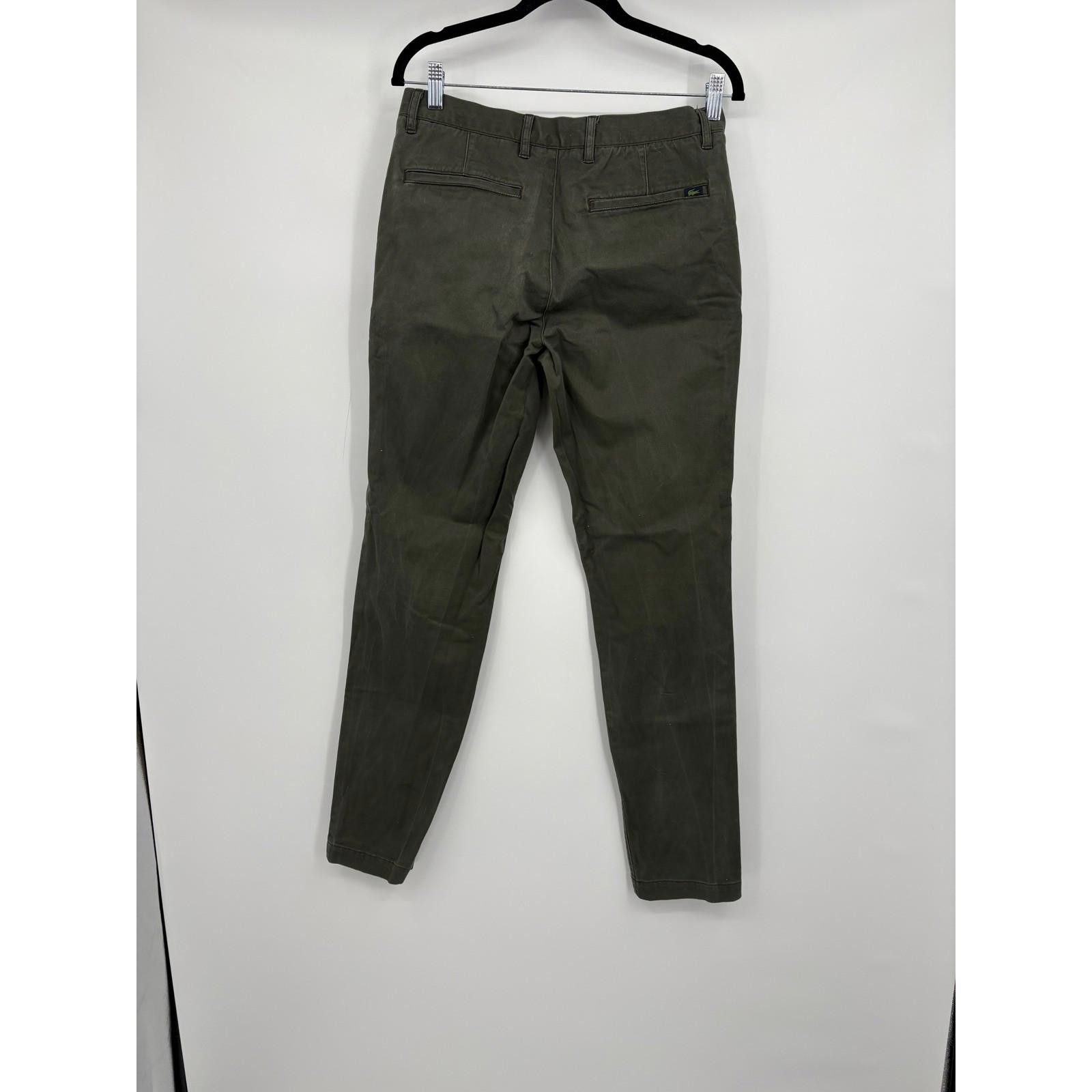 Lacoste Lacoste Mens Slim Fit Chinos Pants Khaki Green Size 34 x 34 Size US 34 / EU 50 - 7 Thumbnail