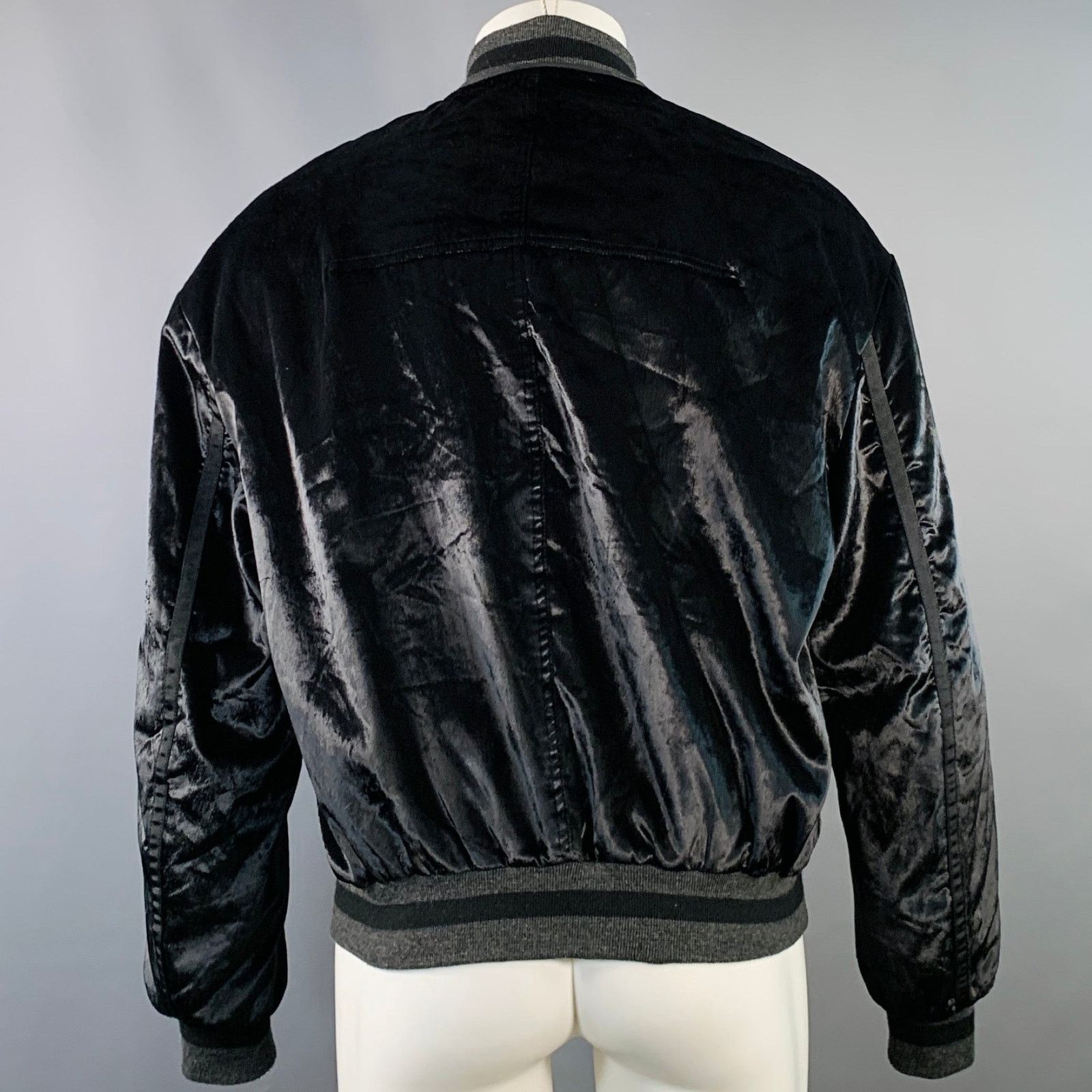 Haider Ackermann Size M Black Velvet Viscose Blend Zip Up Bomber Jacket Size US M / EU 48-50 / 2 - 3 Thumbnail
