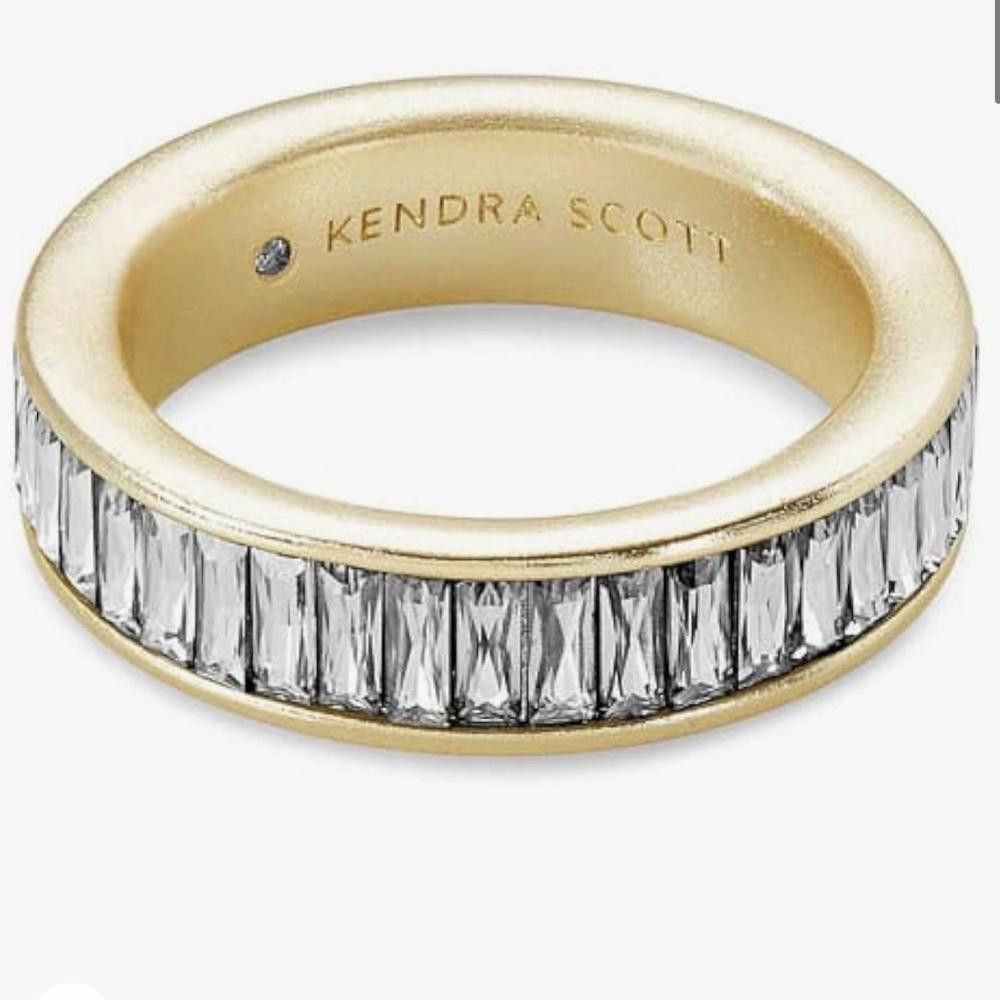 Kendra Scott Kendra Scott Jack Band Ring Gold Clear Nano Crystal Size 7 Size ONE SIZE - 2 Thumbnail