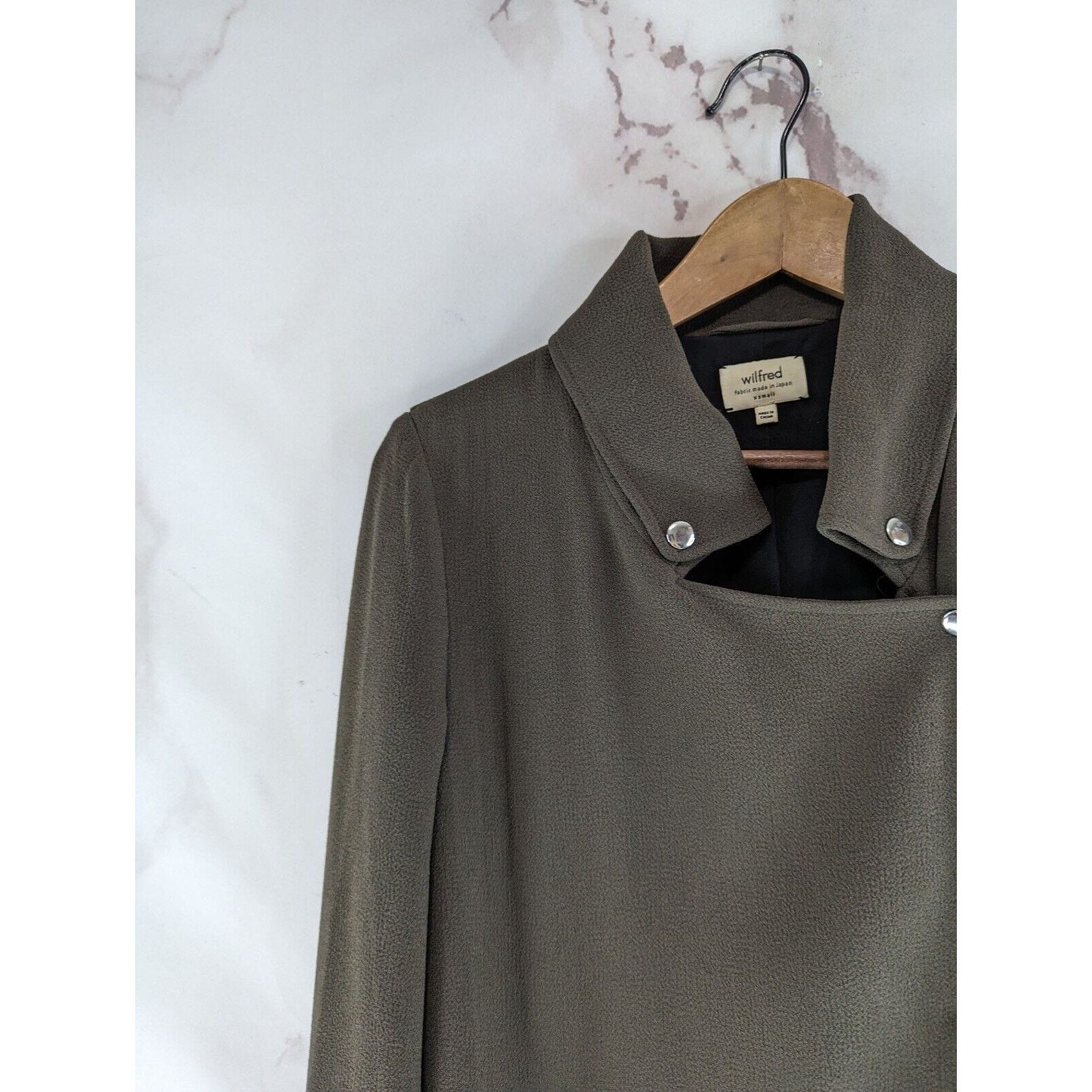 Aritzia Wilfred Jacket Women XS Green Zip Stretch Moto Mayet Aritzia Size XS / US 0-2 / IT 36-38 - 2 Thumbnail