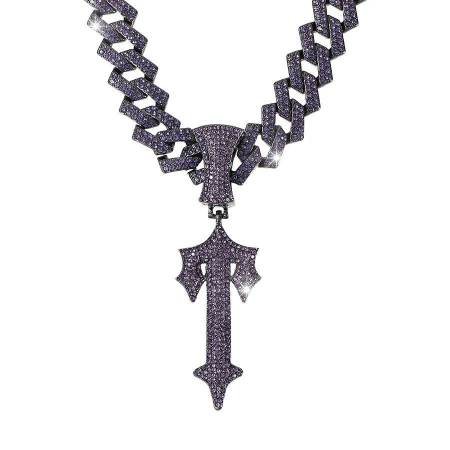 Jewelry Purple Sword Men Necklace Hip Hop Sword Pendant Necklace Size ONE SIZE - 6 Thumbnail
