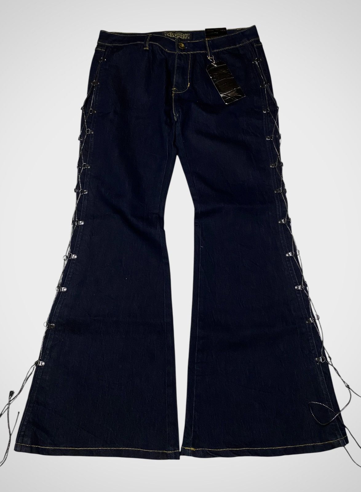 Le Grande Bleu (L.G.B.) Hamo Denim Laced up Flared Jeans Size US 31 - 1 Thumbnail