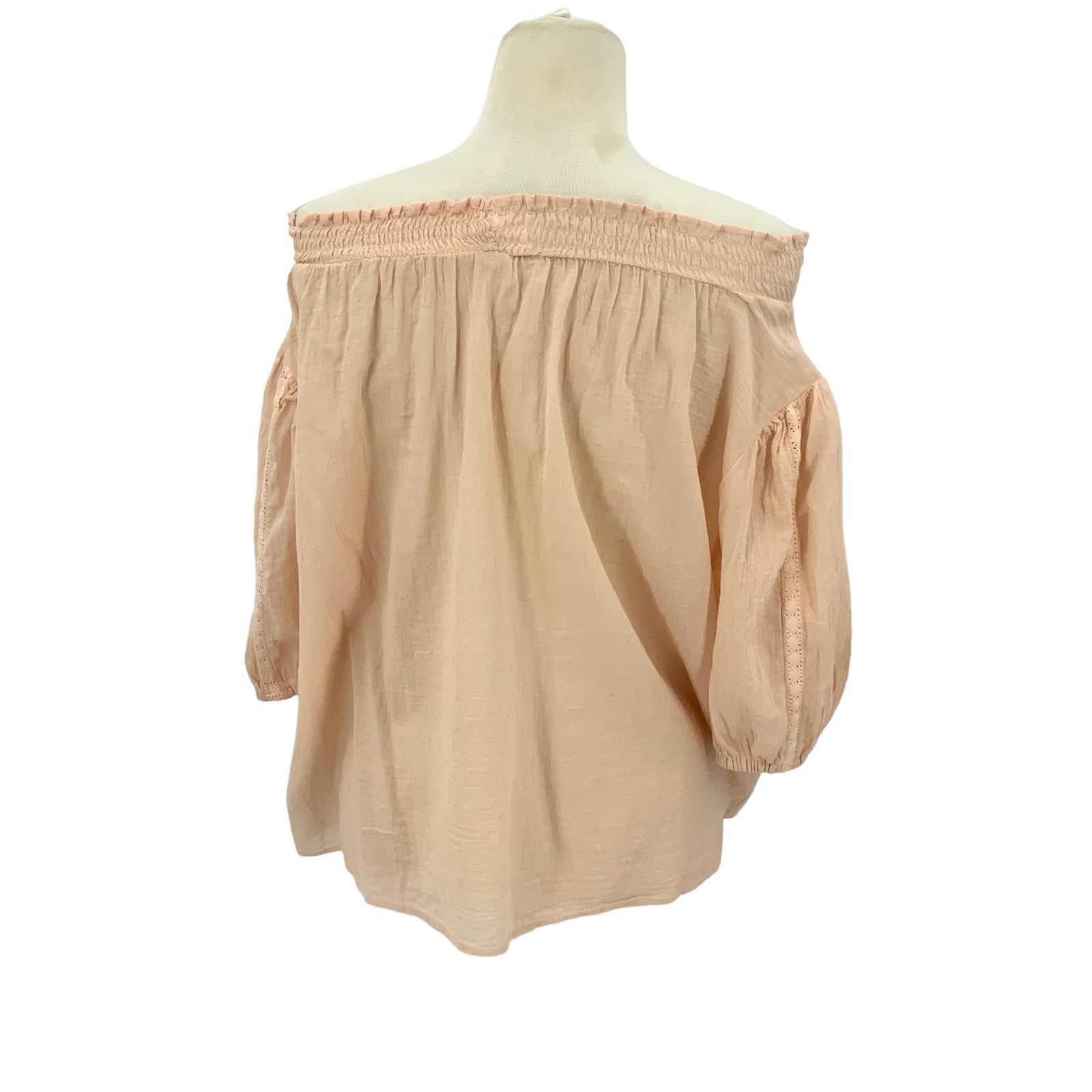Treasure & Bond Treasure & Bond Pink Smocked Off Shoulder Blouse Medium NWOT Size M / US 6-8 / IT 42-44 - 7 Thumbnail