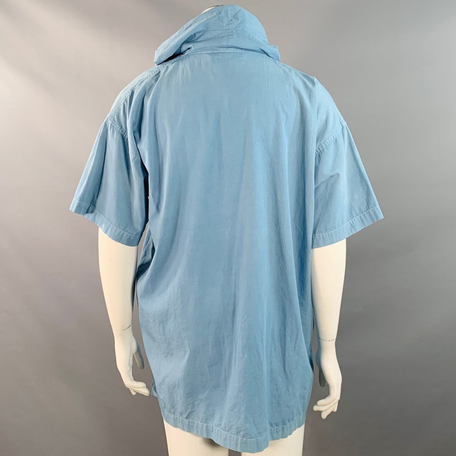 Comme des Garcons Size XXL Blue Cotton Shawl Collar Casual Top Size XXL / US 16-18 / IT 52-54 - 4 Thumbnail