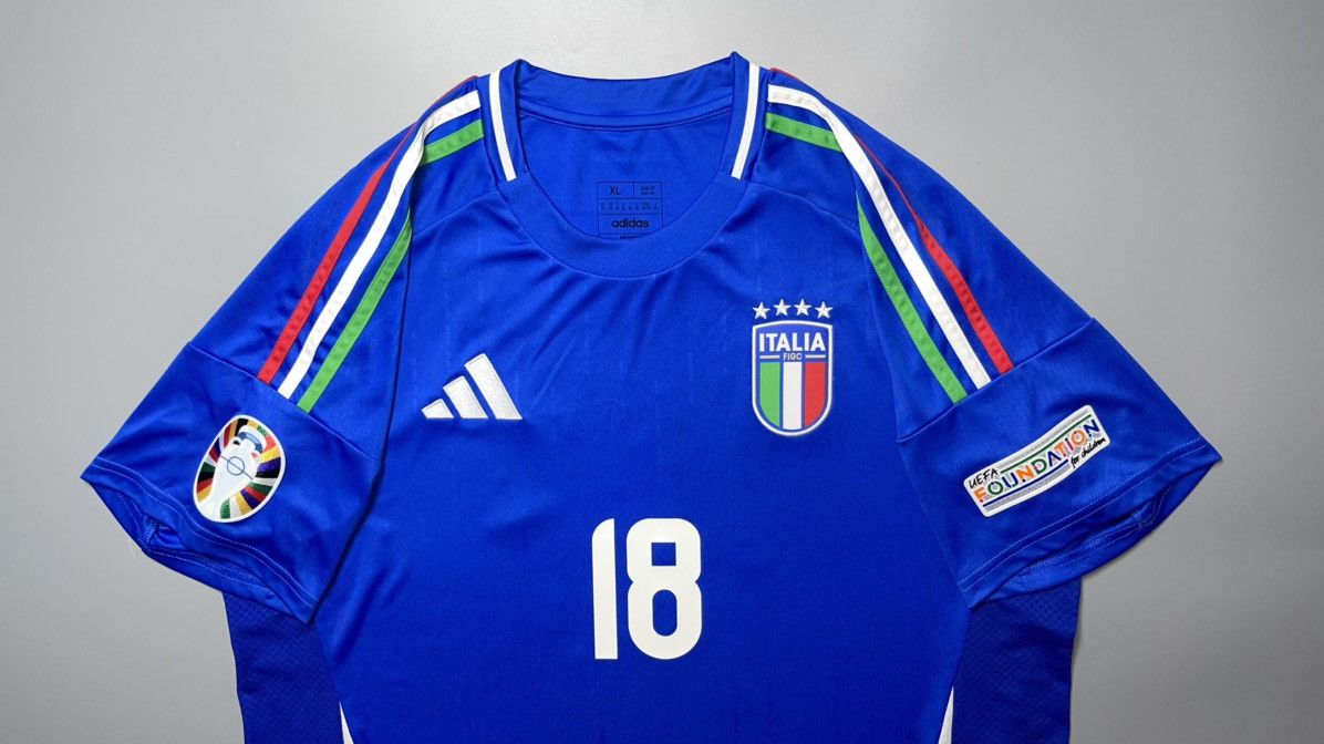 Adidas ITALY ADIDAS 2024 EURO FOOTBALL HOME JERSEY #18 BARELLA Size US XL / EU 56 / 4 - 3 Thumbnail