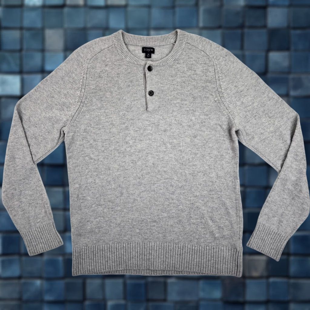 J.Crew J.CREW Lambswool Blend Henley Sweater Men M Gray Crew Neck EUC Pullover Knit Long Sleeve Solid Pattern Casual Preppy Size US M / EU 48-50 / 2 - 1 Thumbnail