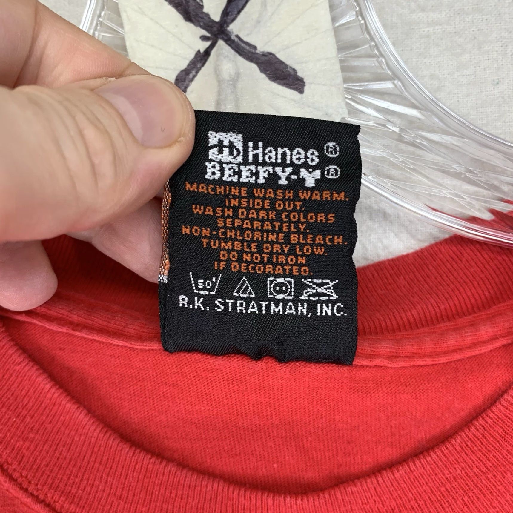 Hanes Vintage Harley Davidson T-Shirt Men XL Red 90s Motorcycle Biker Graphic Crew Neck Double-Sided Heavyweight Size US XL / EU 56 / 4 - 7 Thumbnail