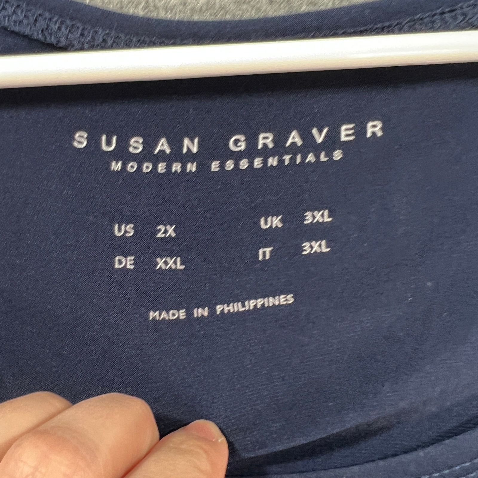 Other Susan Graver Modern Essentials Liquid Knit Tunic Navy, Size XXL / US 16-18 / IT 52-54 - 3 Thumbnail