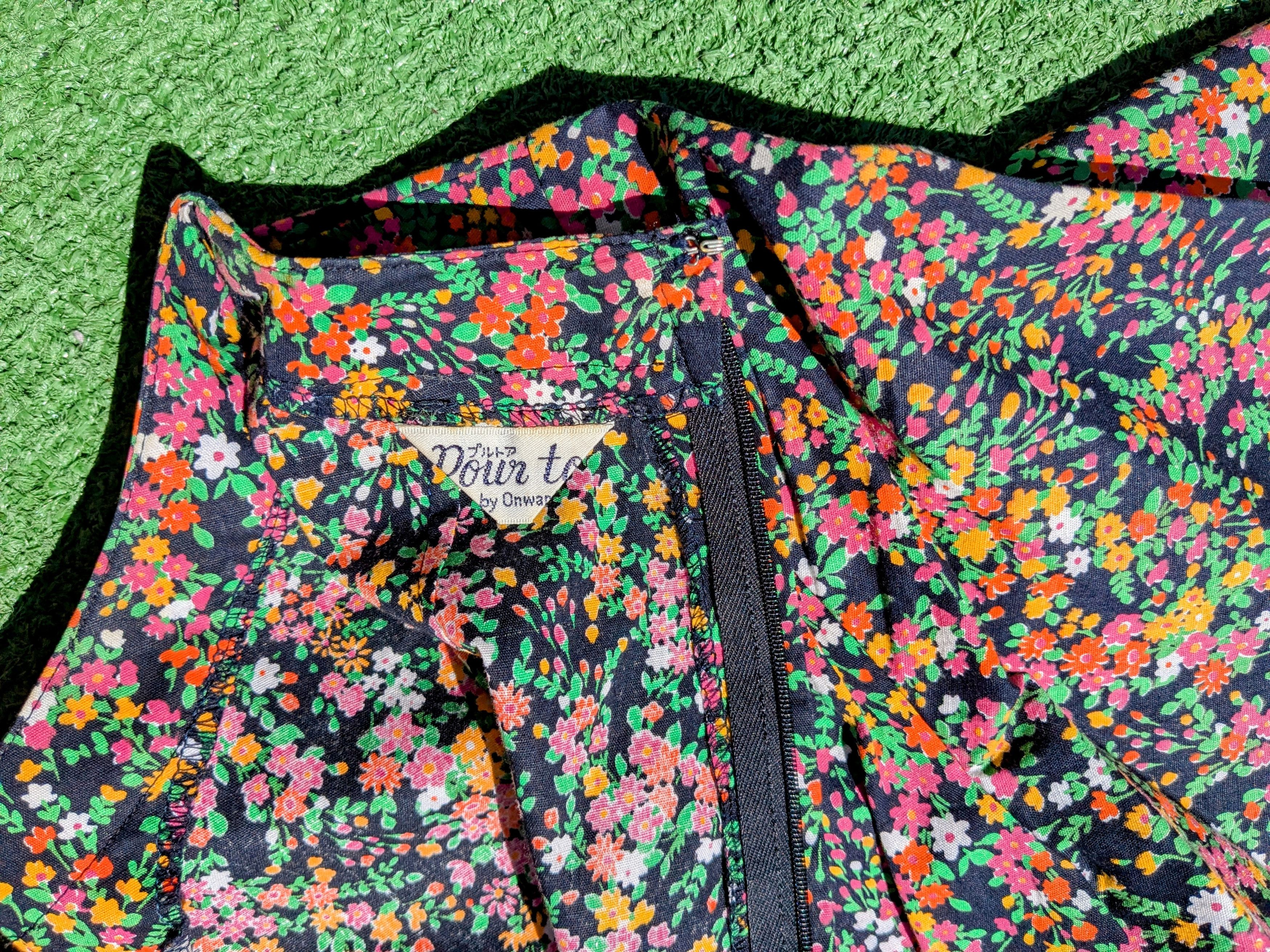 Other 1980s Floral VTG Pour Toi Blouson Fit&Flare Petite Dress EUC Size S / US 4 / IT 40 - 5 Thumbnail