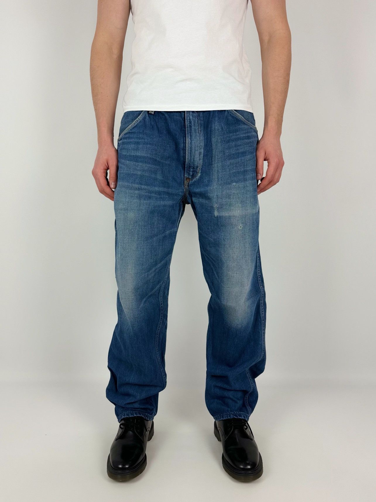 Edwin Edwin 550923 Over Works Factory Distressed Jeans Pants Size US 34 / EU 50 - 3 Thumbnail