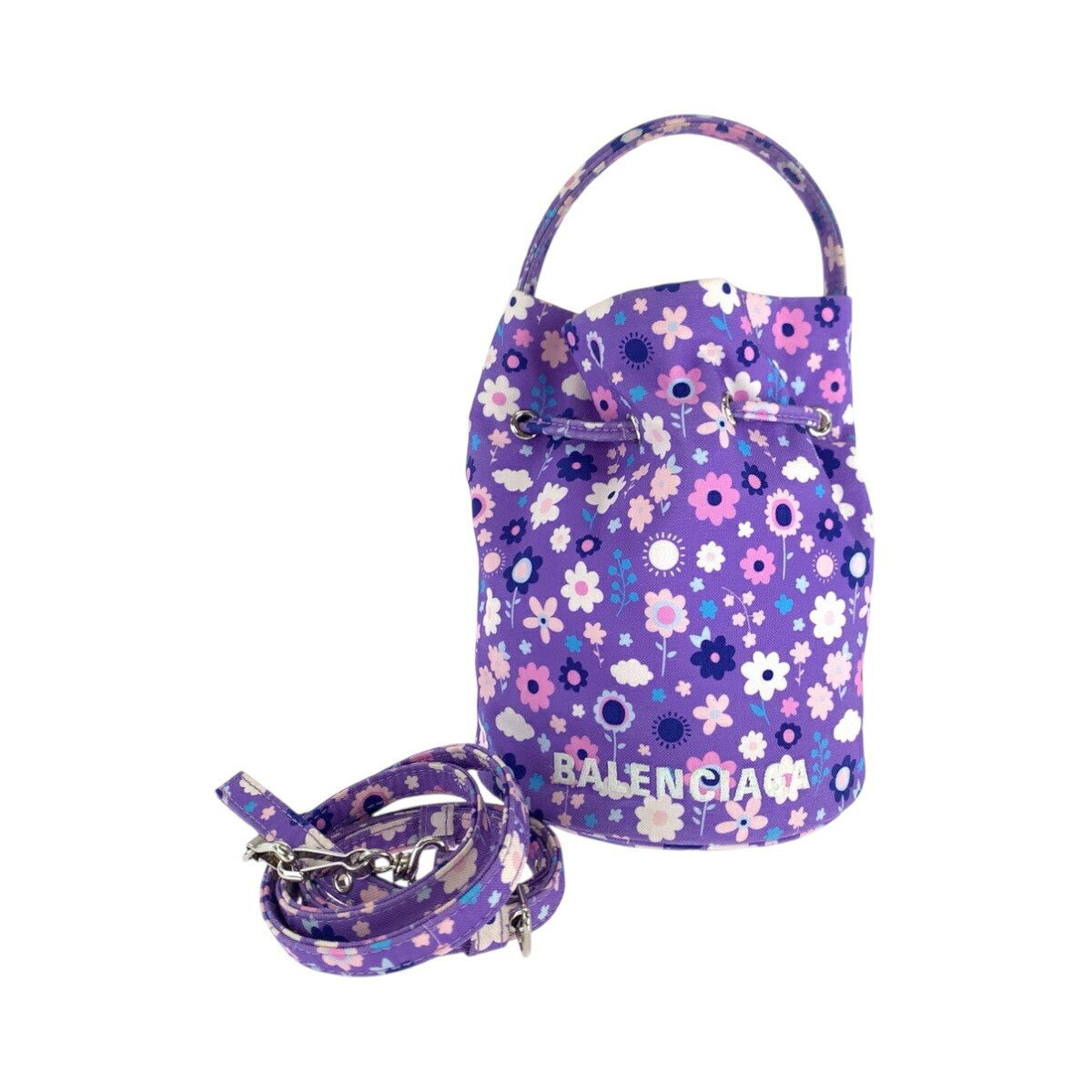 Balenciaga Balenciaga Flowerp Ikat Nylon Canvas 2Way Bag Canvas Shoulder Bag 656682 in Purple, Women's