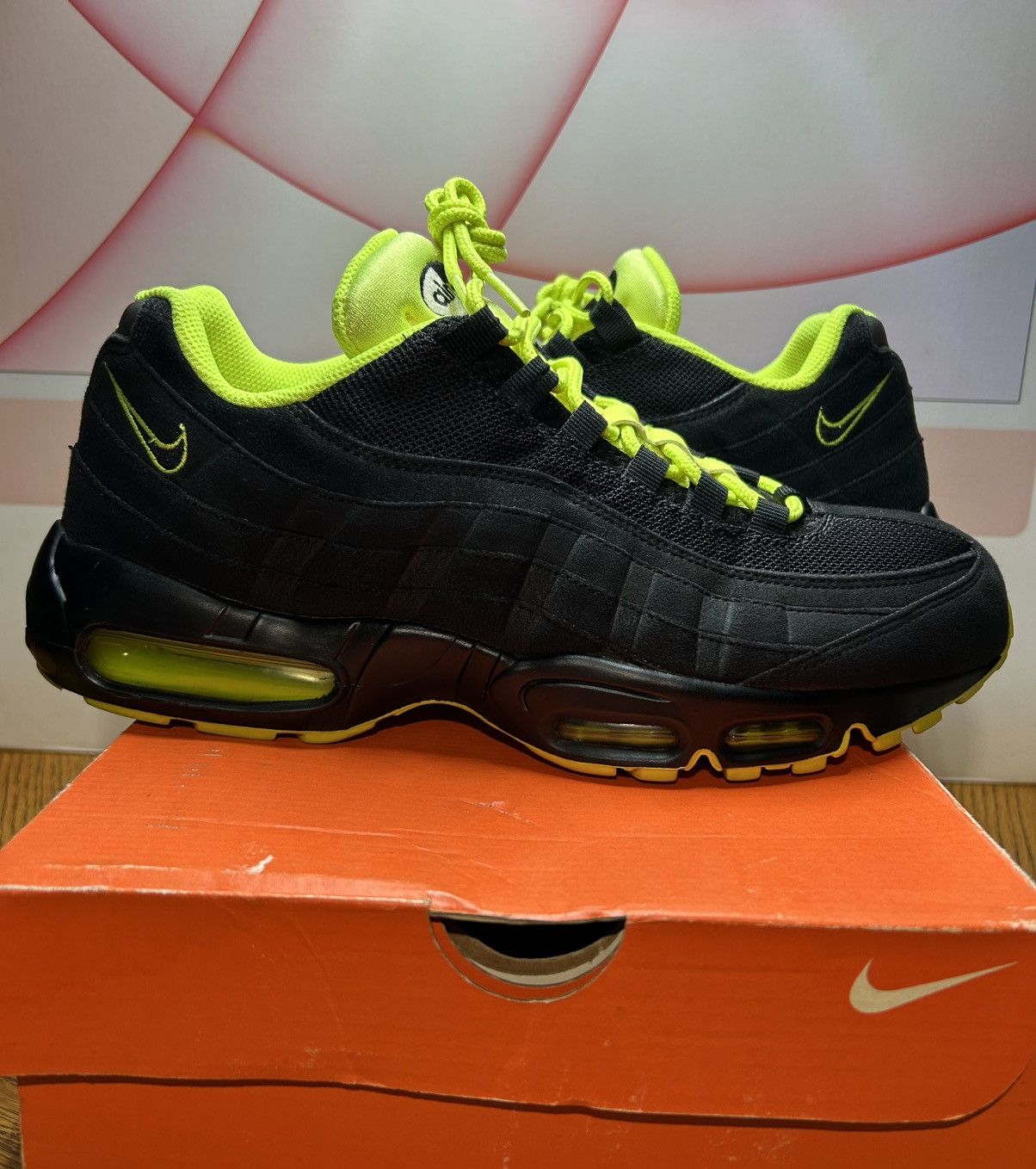 Nike Size 11.5 - Nike Air Max 95 OG Big Bubble - Neon Black Volt Size US 11.5 / EU 44-45 - 5 Thumbnail