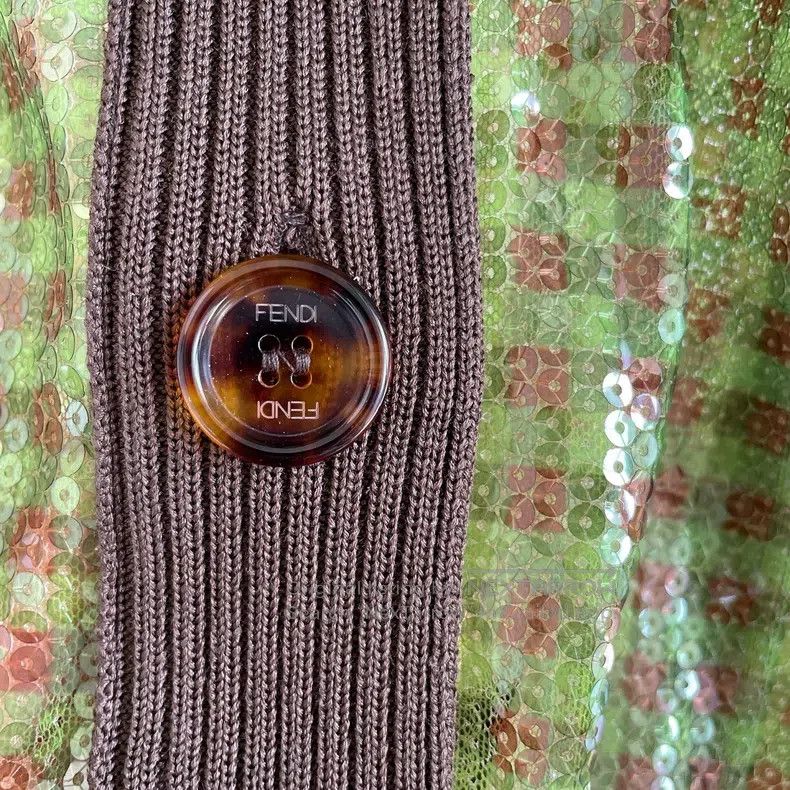 Fendi Fendi Green sequined knitted cardigan Size XS / US 0-2 / IT 36-38 - 5 Thumbnail