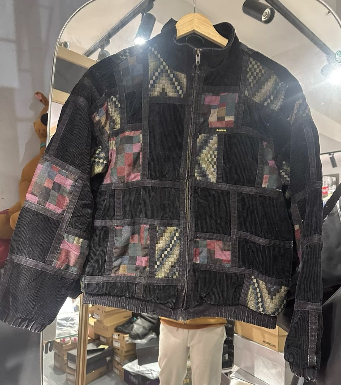 Supreme Supreme corduroy patchwork denim Jacket washed black Size US M / EU 48-50 / 2 - 1 Thumbnail