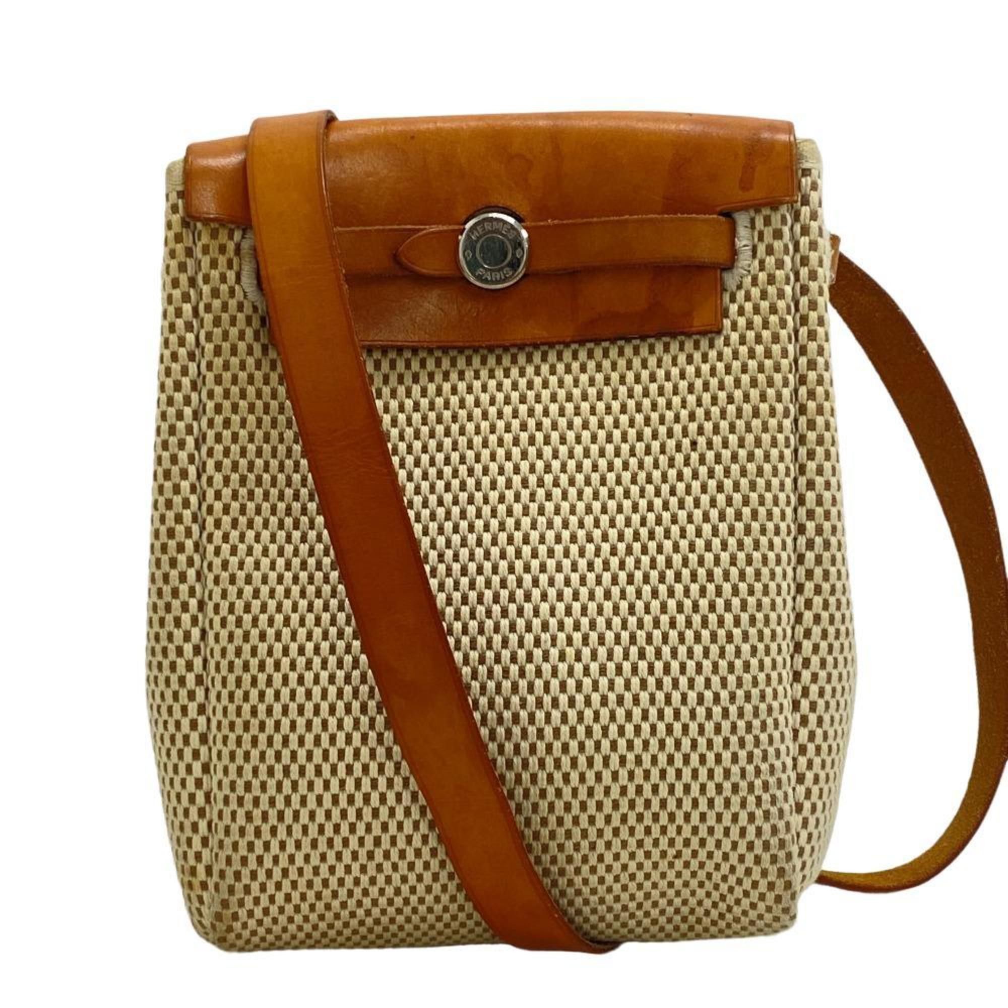 image of Hermes Toile Airbag Tpm Shoulder Bag Beige Unisex, Women's