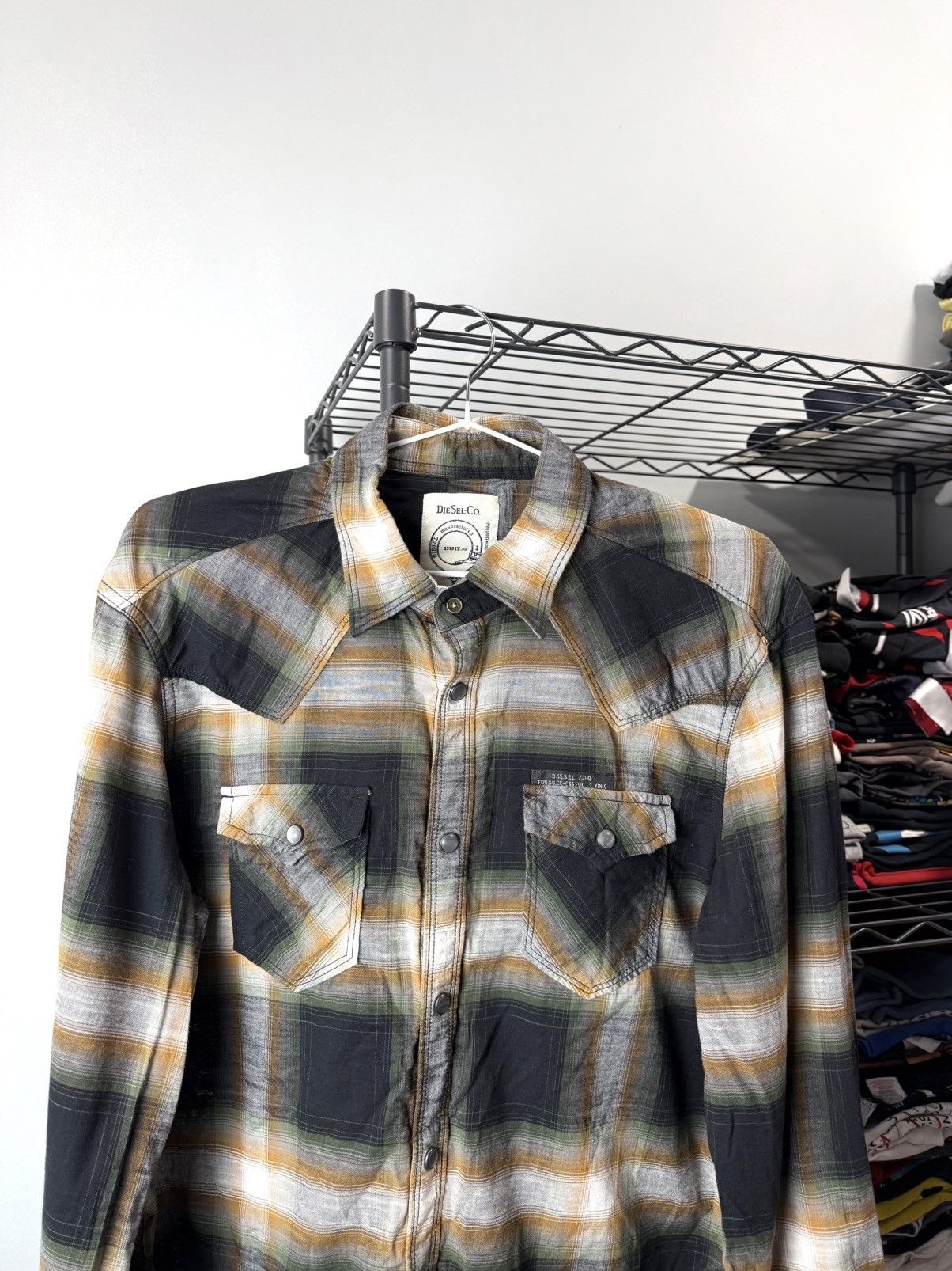 Diesel Vintage Diesel Cowboy Style Plaid Checkered Shirt Buttons Up Size XL / US 12-14 / IT 48-50 - 2 Thumbnail