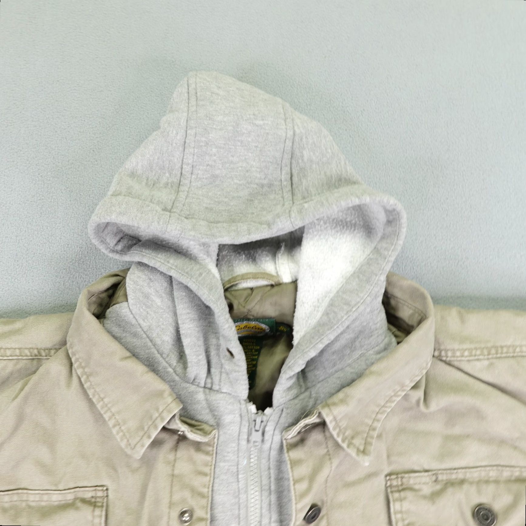 Vintage Cabela's Jacket Mens XL Khaki Tan Quilted Hooded Insulated Lined Pockets Full Zip Snap Workwear Canvas Coat Size US XL / EU 56 / 4 - 2 Thumbnail