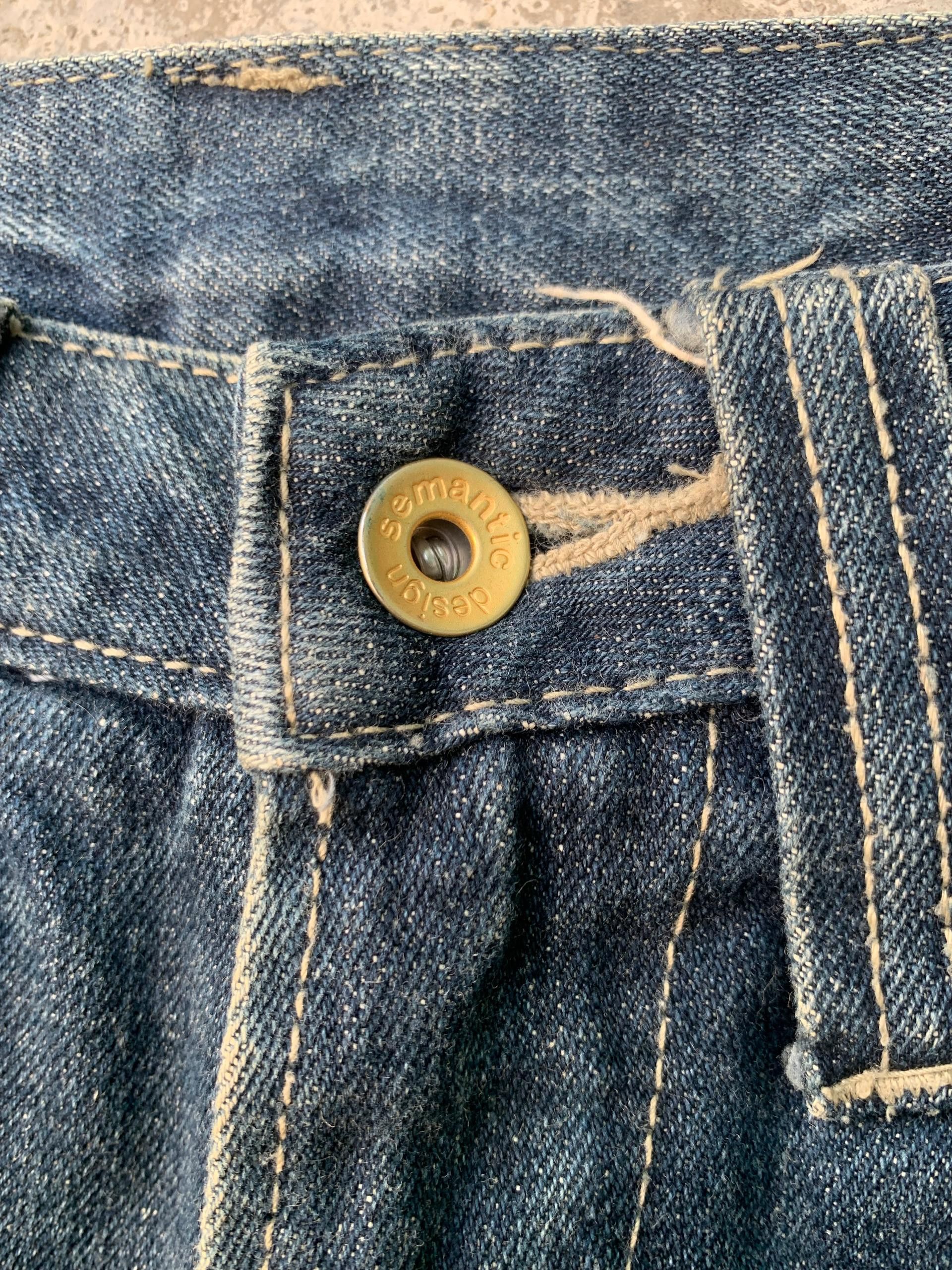 semanticdesign Rare Vtg Semantic Design Denim Flare Jeans Zipper Size US 31 - 10 Thumbnail