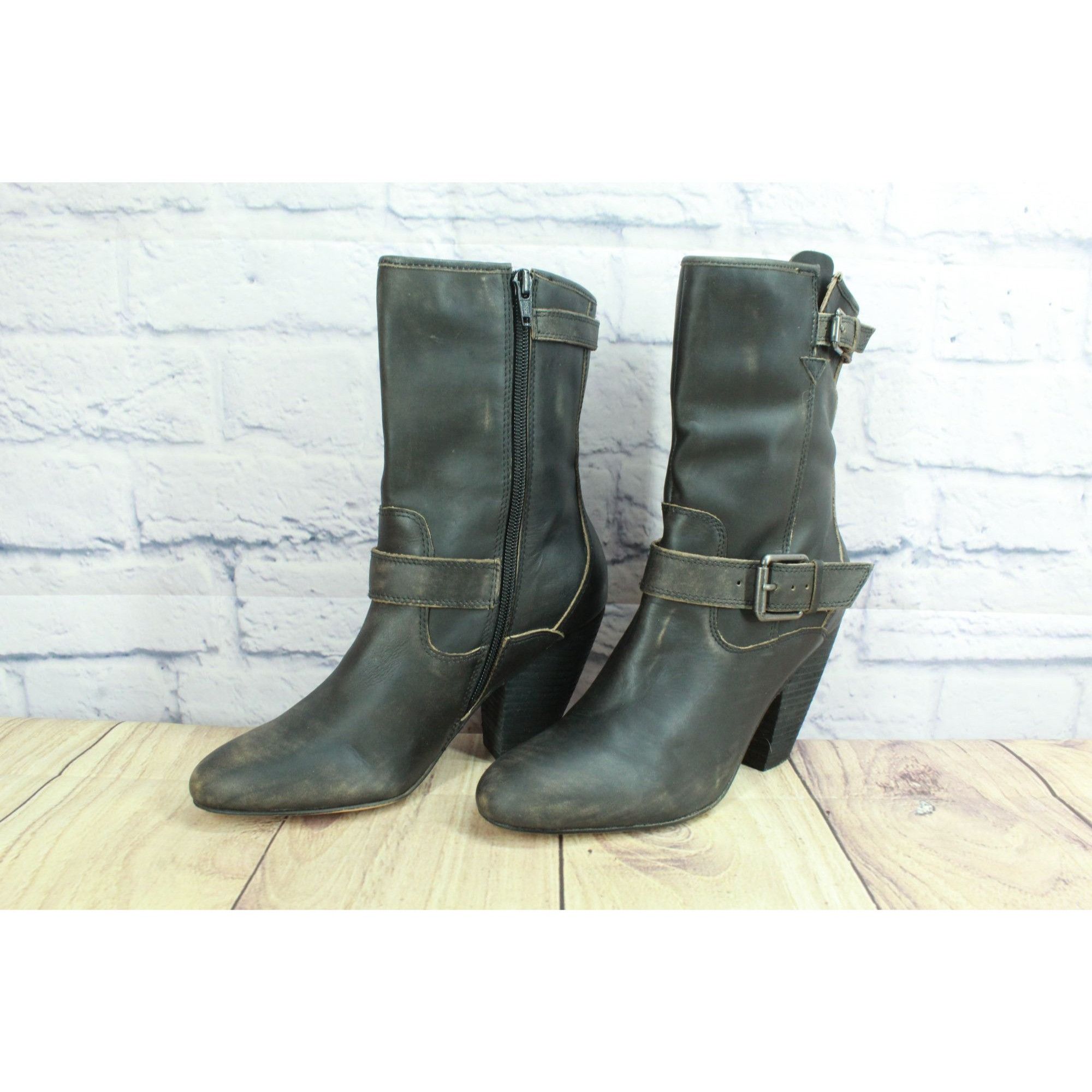 Other Corso Como Black Leather Mid Calf Somers Motorcycle Boots Si Size US 7 / IT 37 - 3 Thumbnail