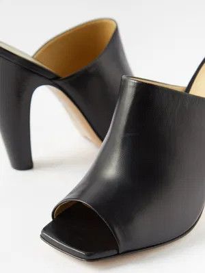 Bottega Veneta o1y0725 Leather Mules in Black Size US 6 / IT 36 - 3 Thumbnail