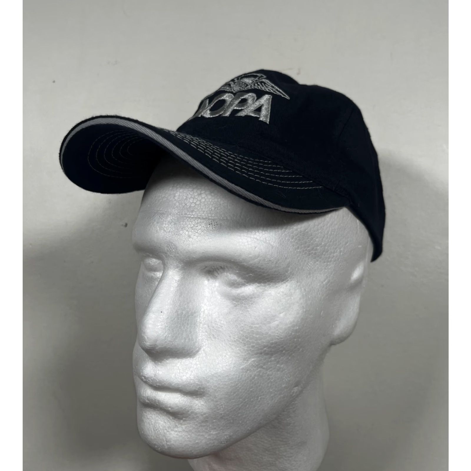 Vintage AOPA Hat Cap Blue One Size Adjustable Mens Baseball Cap Twill Strap Back Navy Blue With AOPA Wings Logo Embroidery Size ONE SIZE - 2 Thumbnail