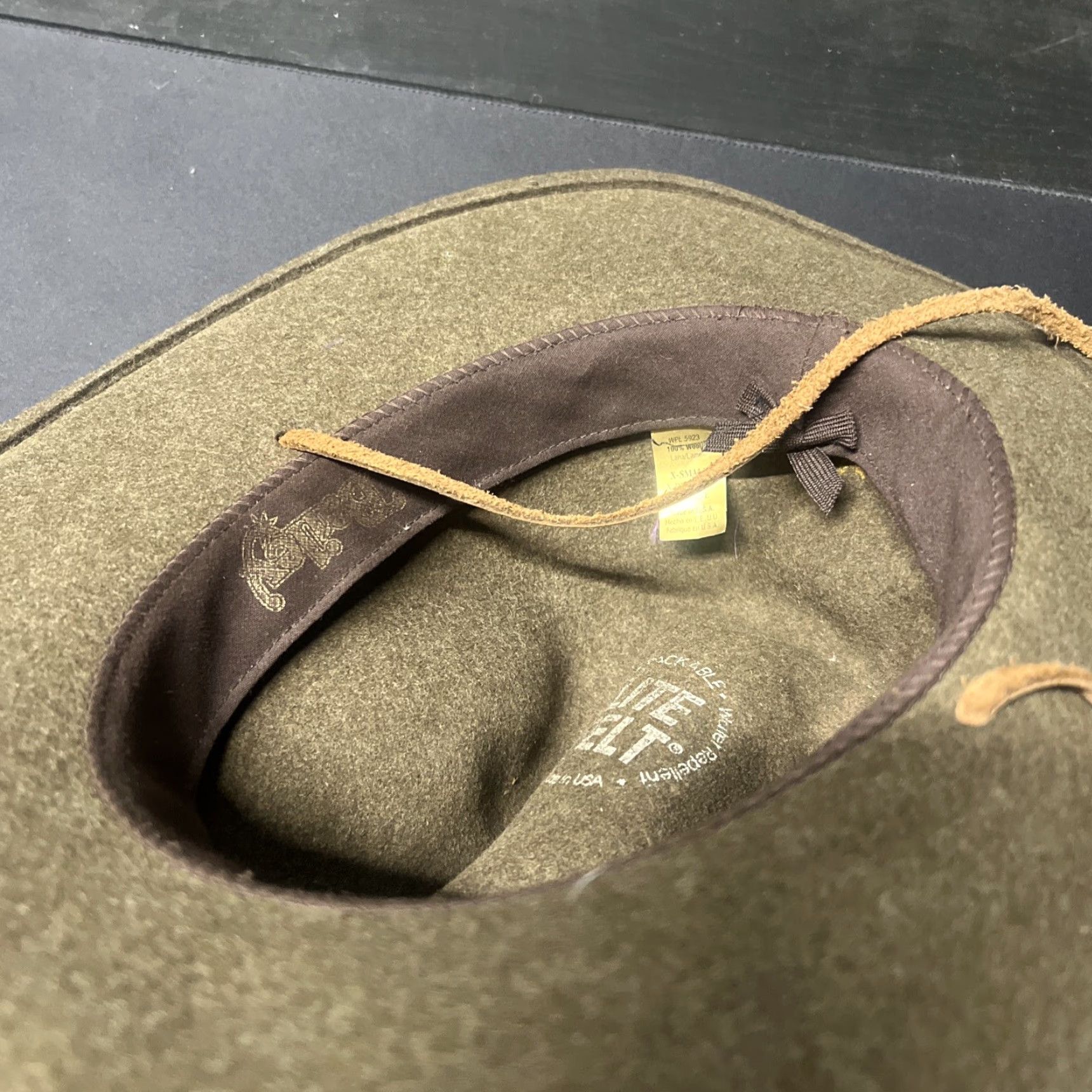 Bailey 44 Bailey Morgan Lite Felt Crushable Wool Hat Olive Brown Mix XS USA Made EUC Mens Hat Size ONE SIZE - 3 Thumbnail