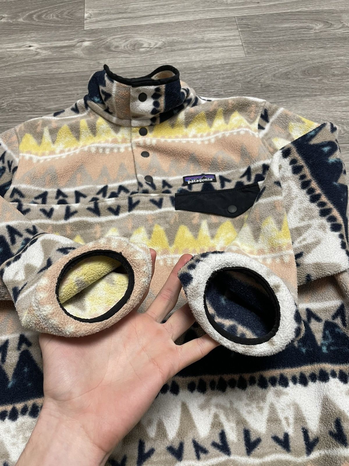 Patagonia Vintage Patagonia Synchilla Aztec Fleece Snap T Pullover Size US S / EU 44-46 / 1 - 11 Thumbnail