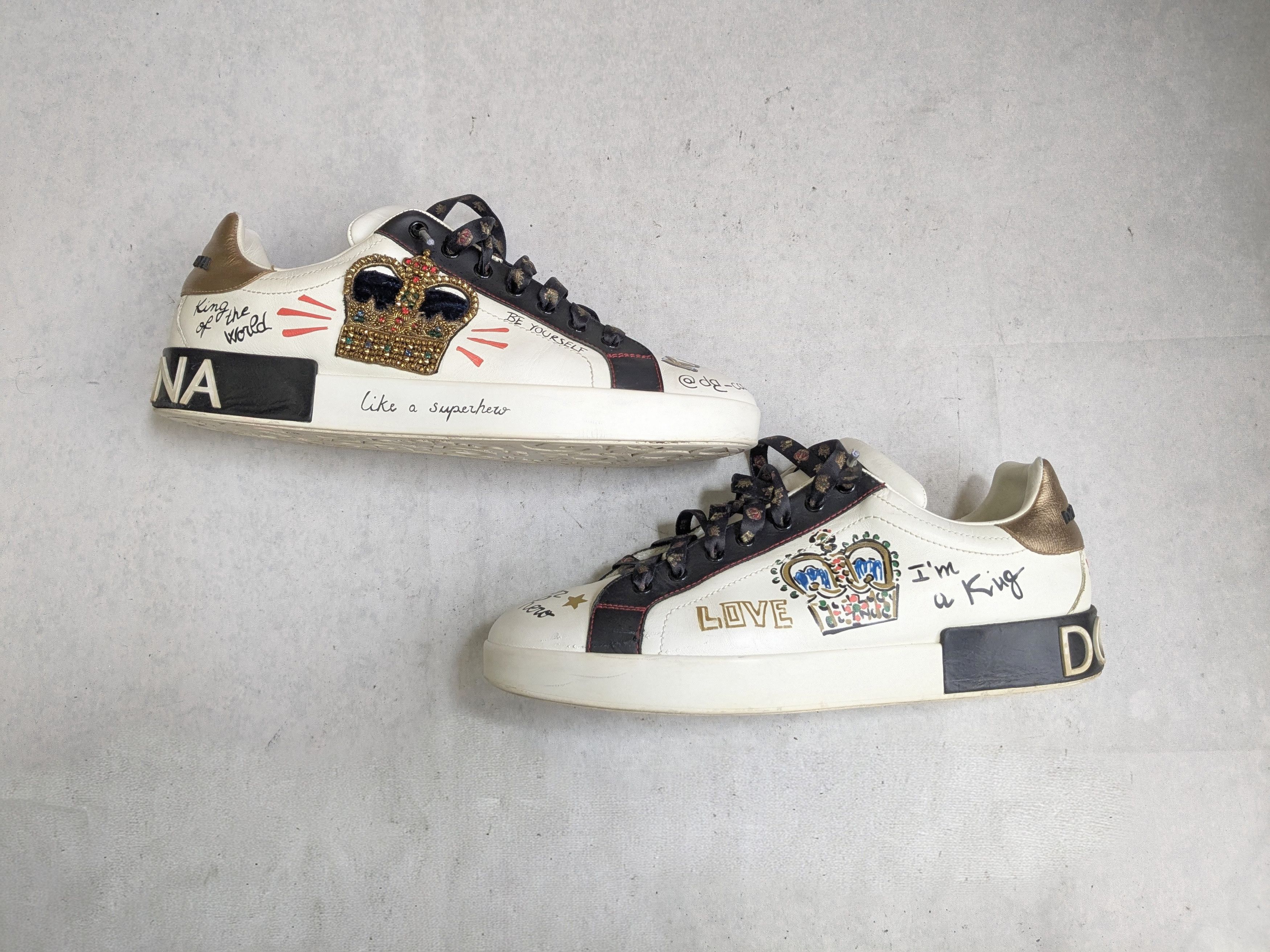 Dolce & Gabbana Dolce & Gabbana Portofino Sneakers White 11 Crown King Size US 11 / EU 44 - 1 Thumbnail