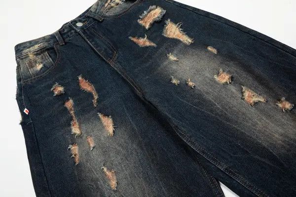 Vintage Yumi Men's punk distressed loose casual washed ripped jeans Size US 32 / EU 48 - 5 Thumbnail