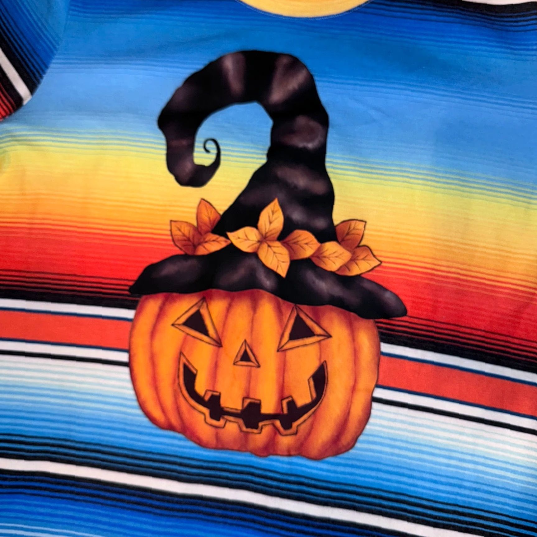 Rainbow Southern Stitch Tshirt Halloween Witch Pumpkin Rainbow Striped Short Sleeve M Size M / US 6-8 / IT 42-44 - 3 Thumbnail