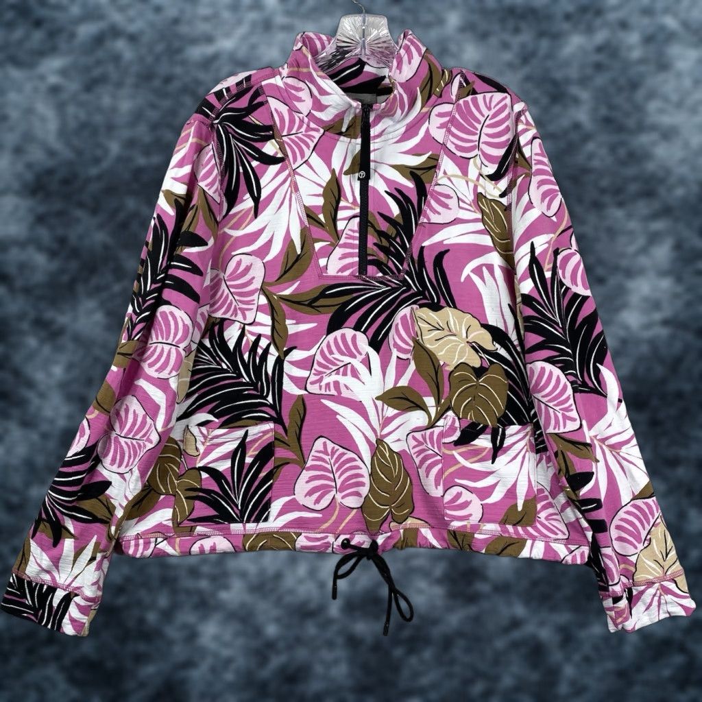 Talbots Talbots Jacket Womens L 1/4 Zip Pullover Active Pink Floral UPF 50+ Sweater Shirt Running & Jogging Womens Size L / US 10 / IT 46 - 1 Thumbnail