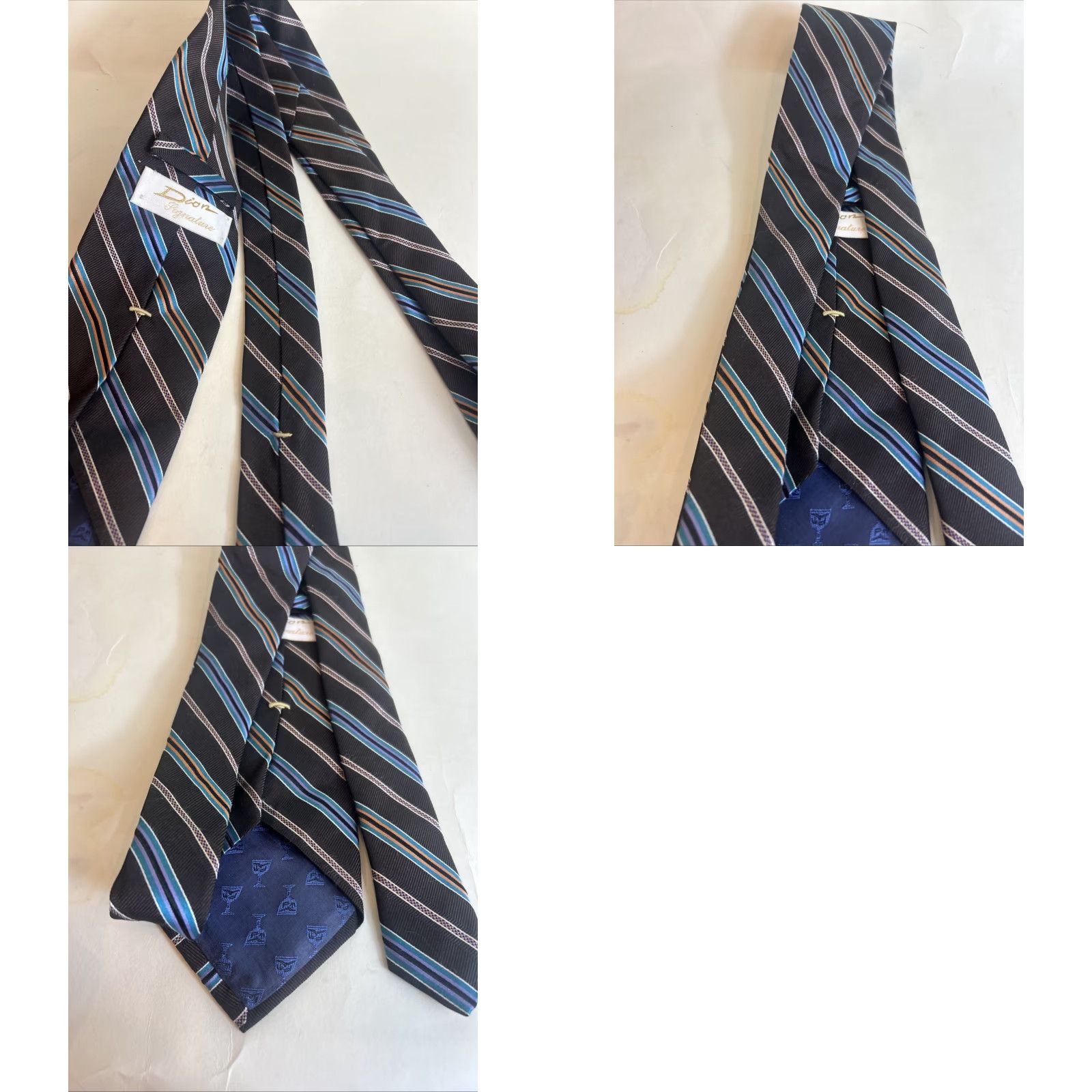 Vintage VINTAGE Dion Signature Striped Brown Necktie Polyester Tie Men 70s Size ONE SIZE - 8 Thumbnail